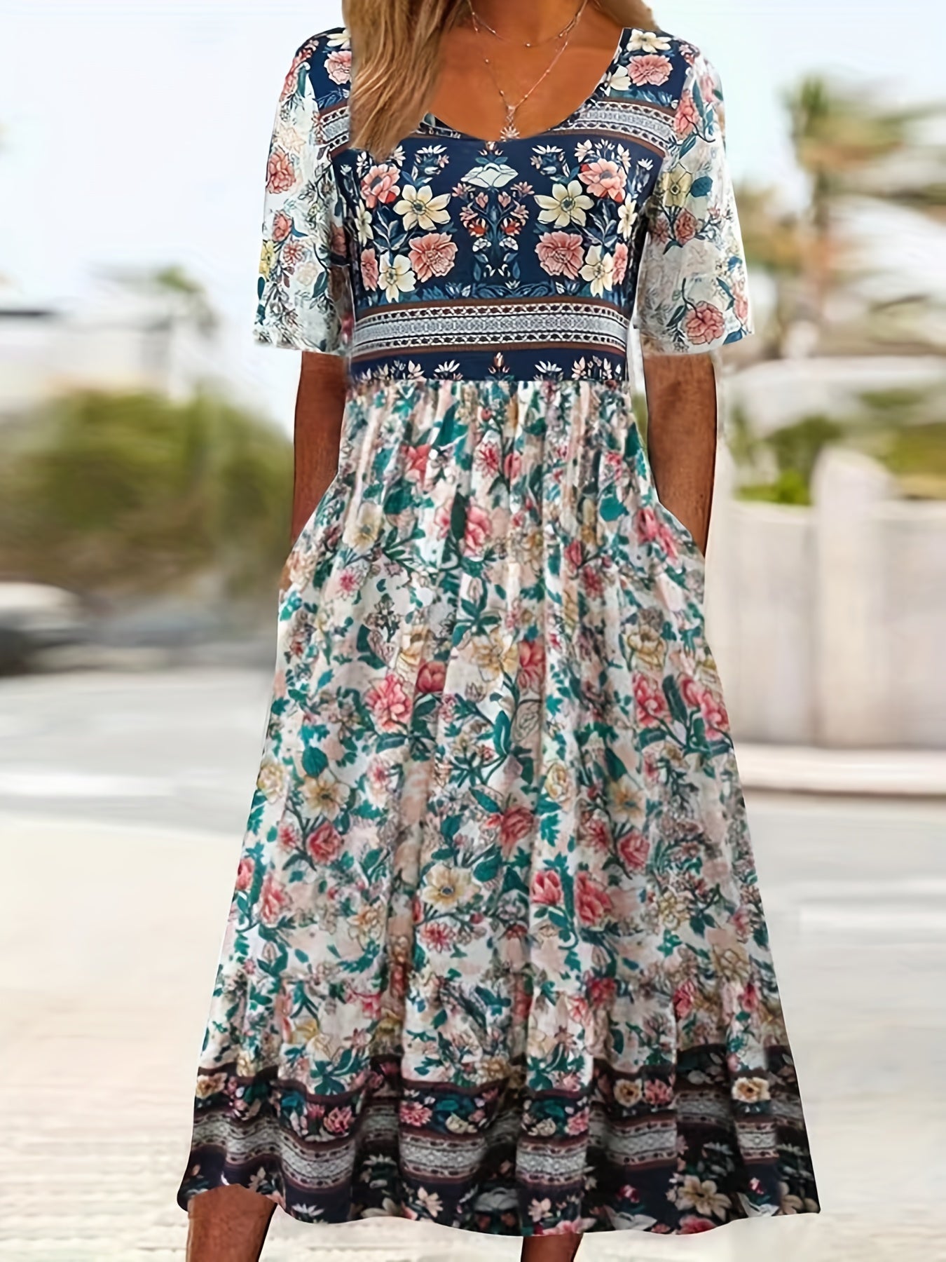 Elarisse™ | Bohemian Floral Pocket Maxi