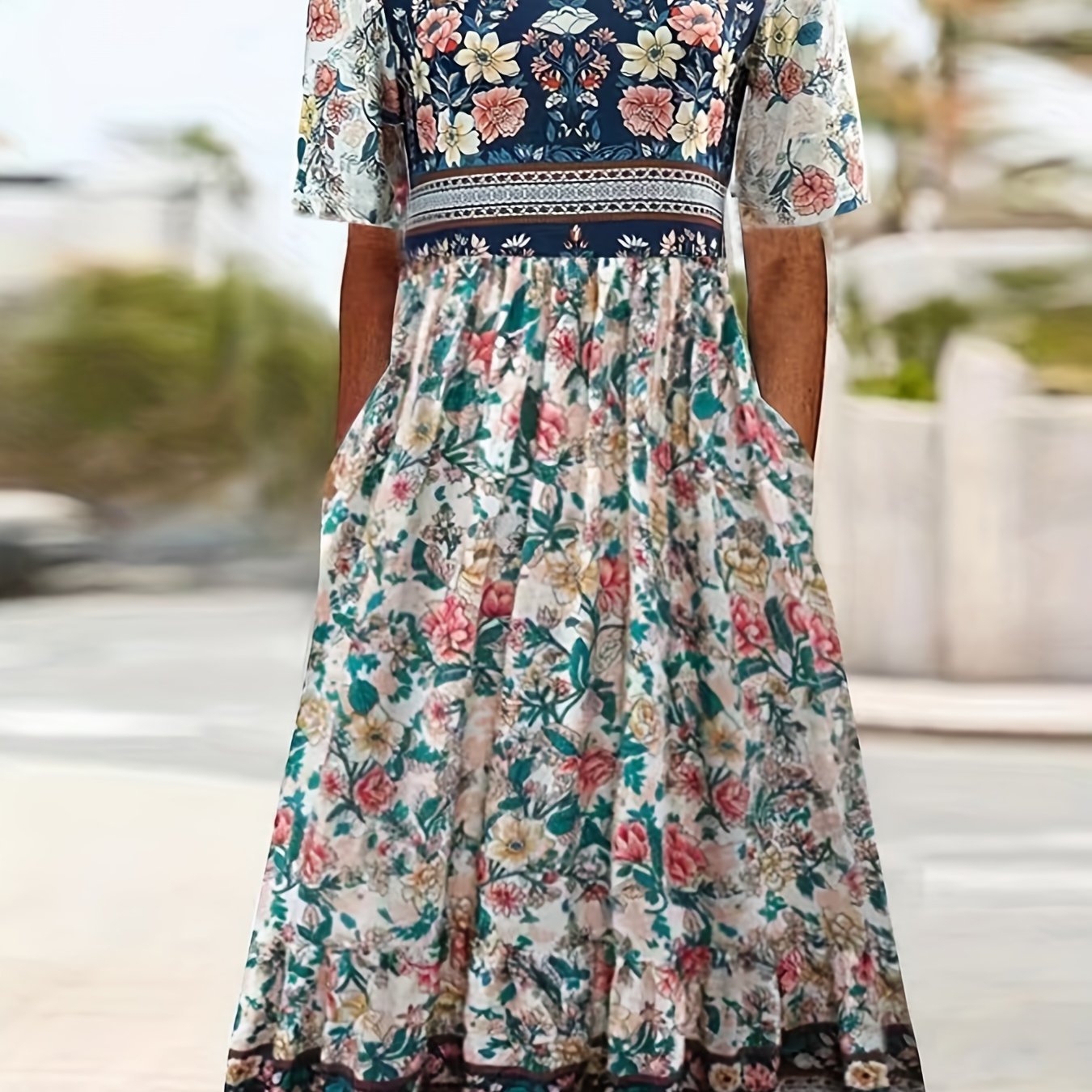 Elarisse™ | Bohemian Floral Pocket Maxi