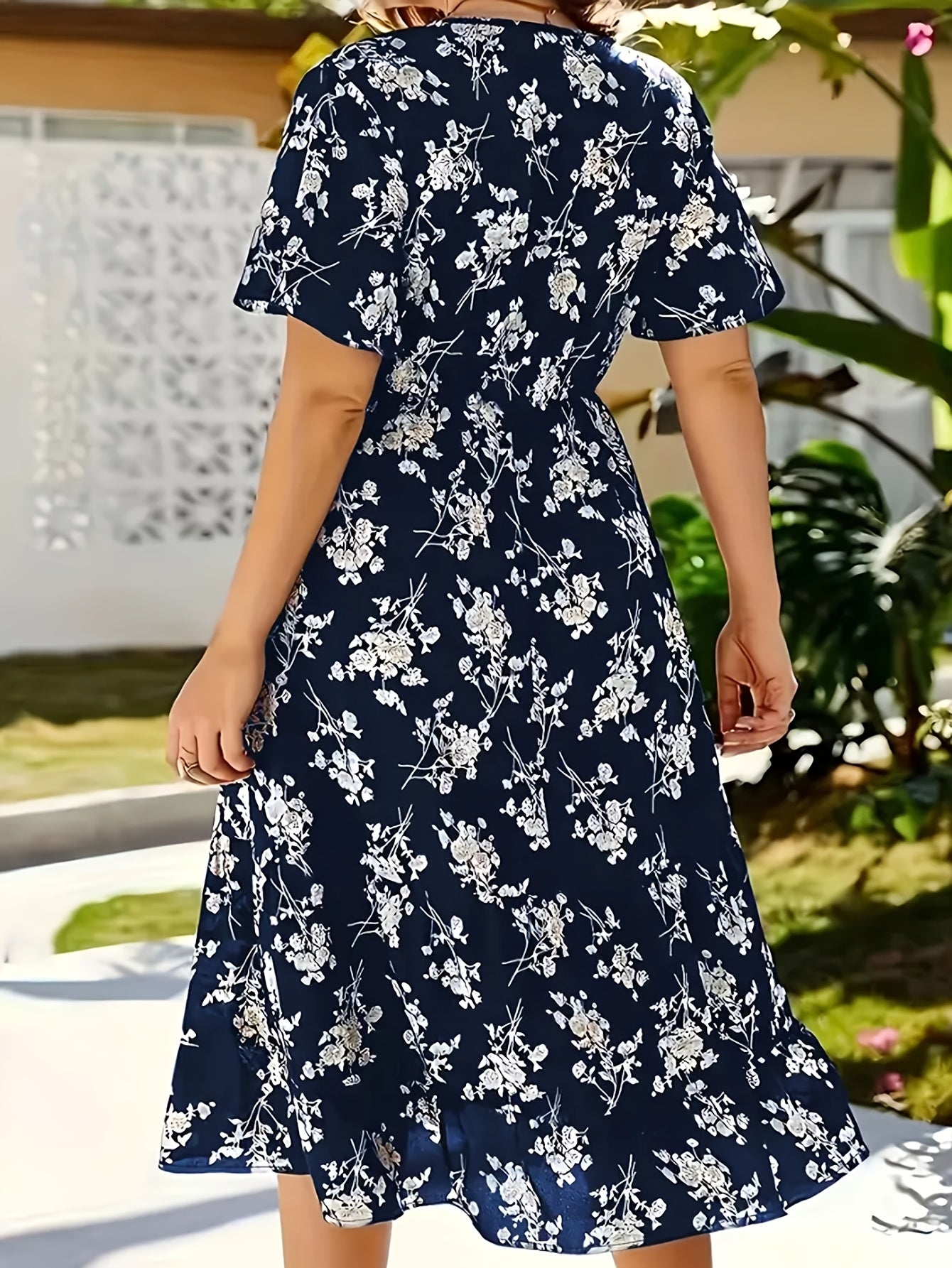Elowen™ | Graceful Floral Wrap Midi