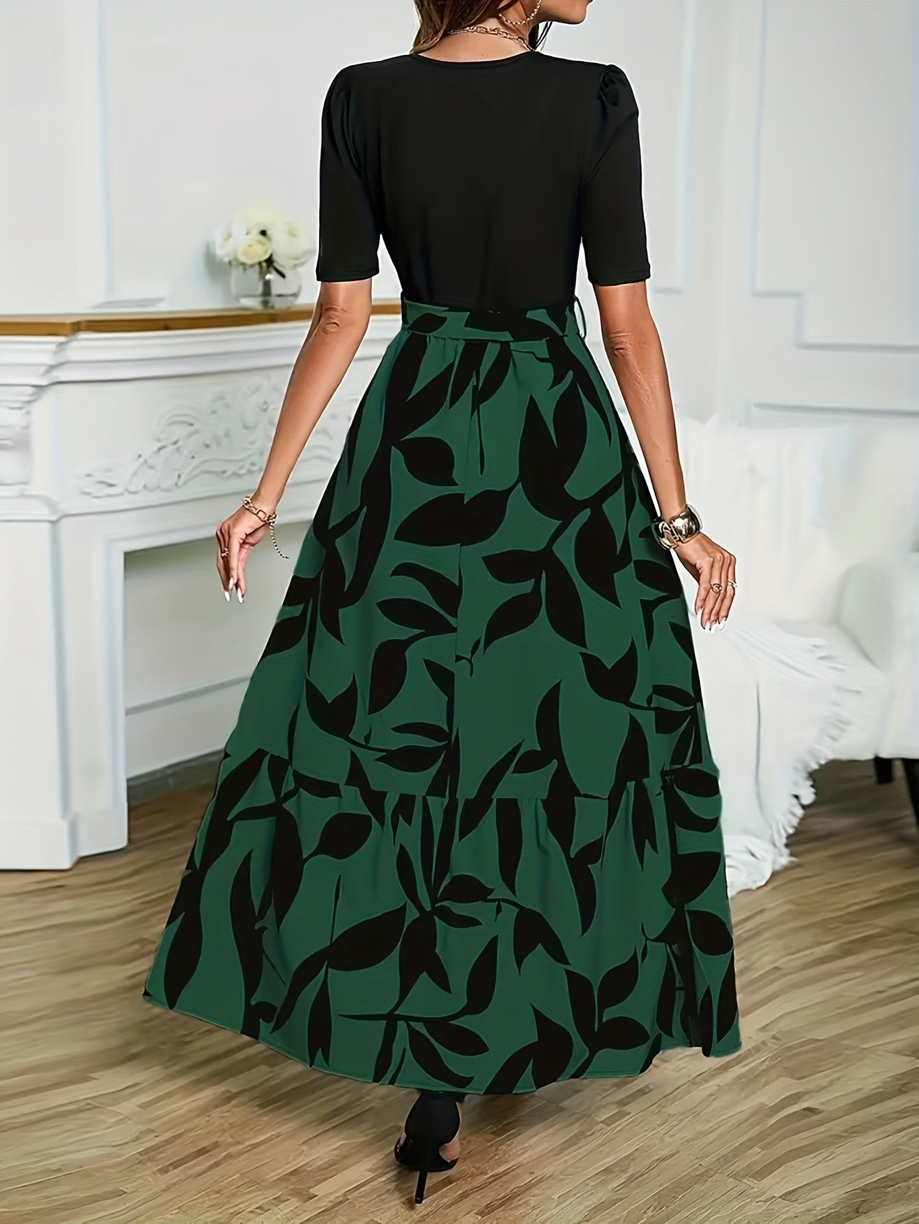 Valerique™ | Elegant Botanical Maxi Dress