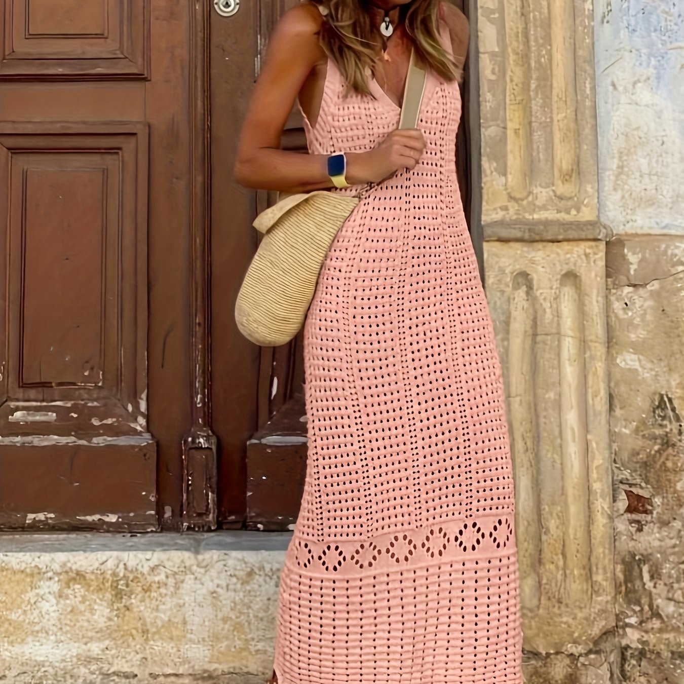 Solid Colour Maxi Dress