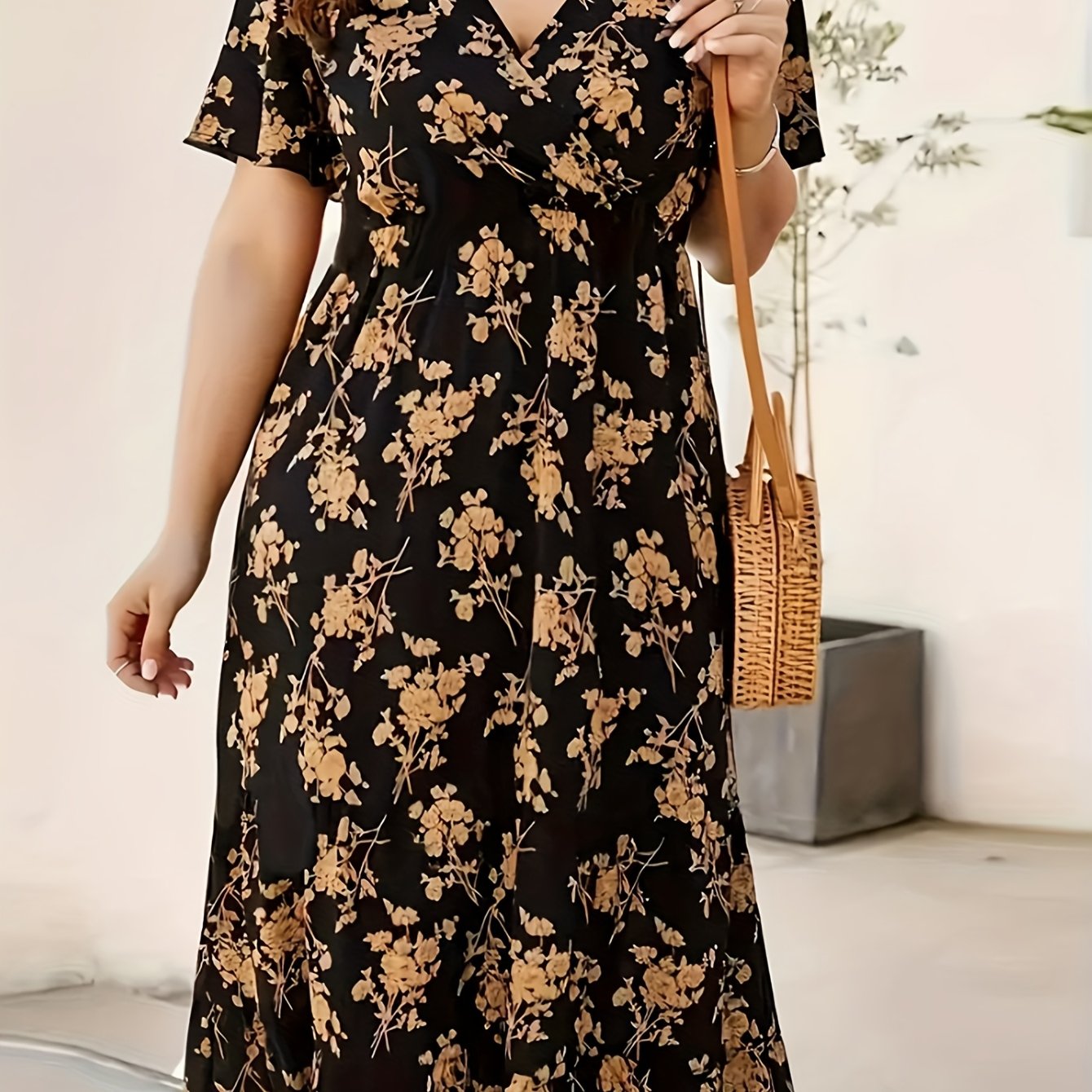 Elowen™ | Graceful Floral Wrap Midi