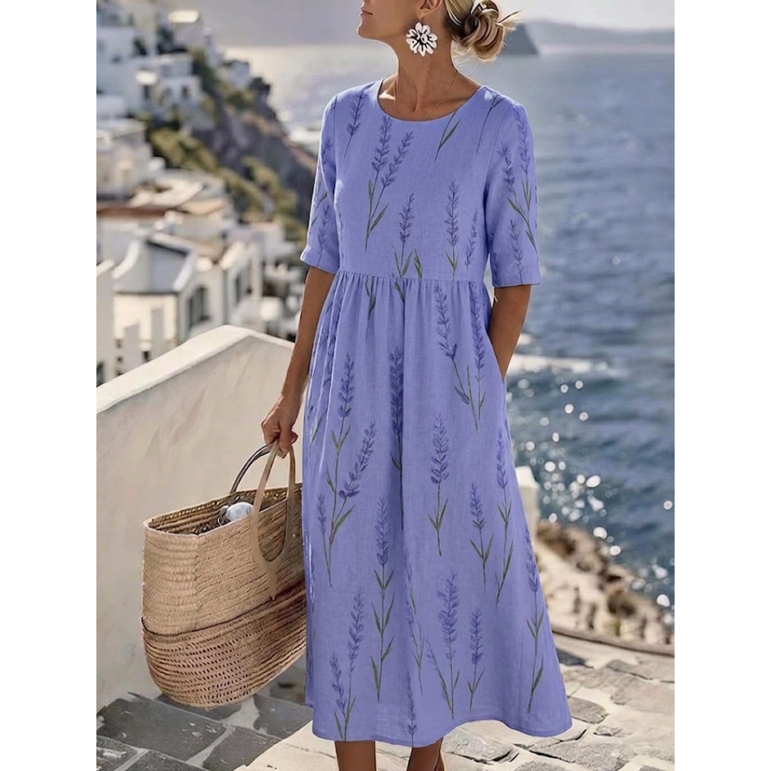 SOPHIA™ - ELEGANT FLORAL SUMMER MIDI DRESS