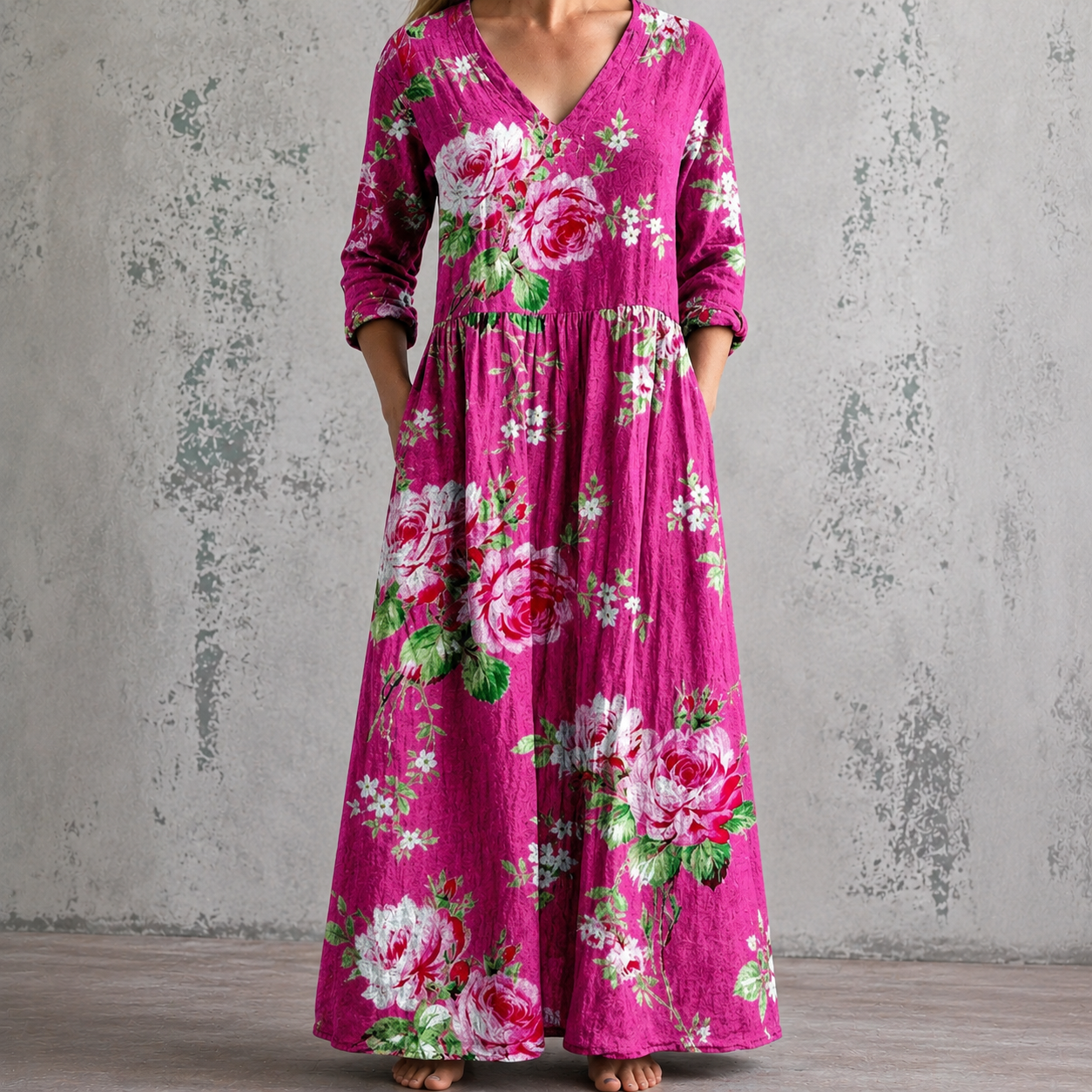 FIONA™ | FLORAL LINEN SUMMER DRESS