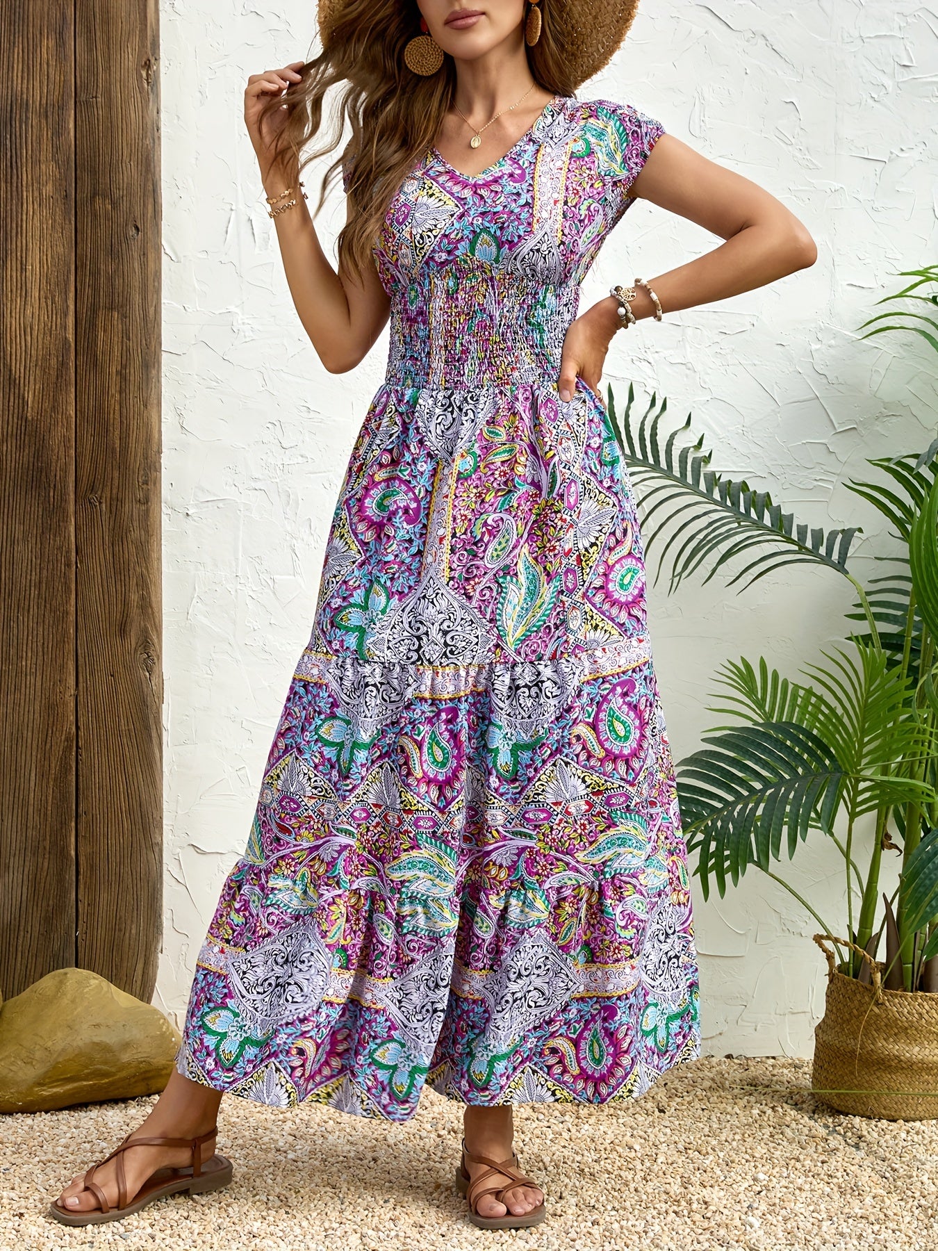 Lunaria™ | Bohemian Paisley Summer Maxi Dress