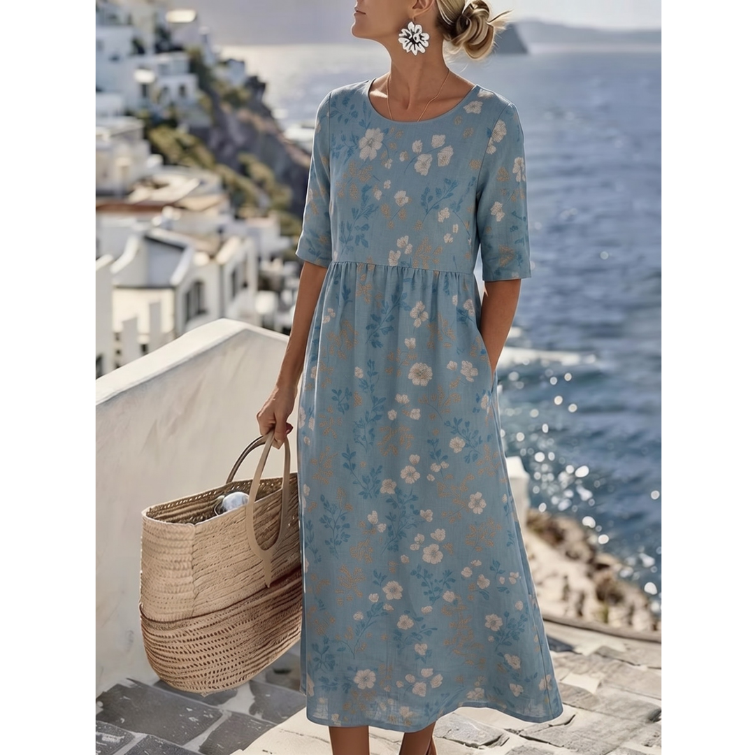 SOPHIA™ - ELEGANT FLORAL SUMMER MIDI DRESS