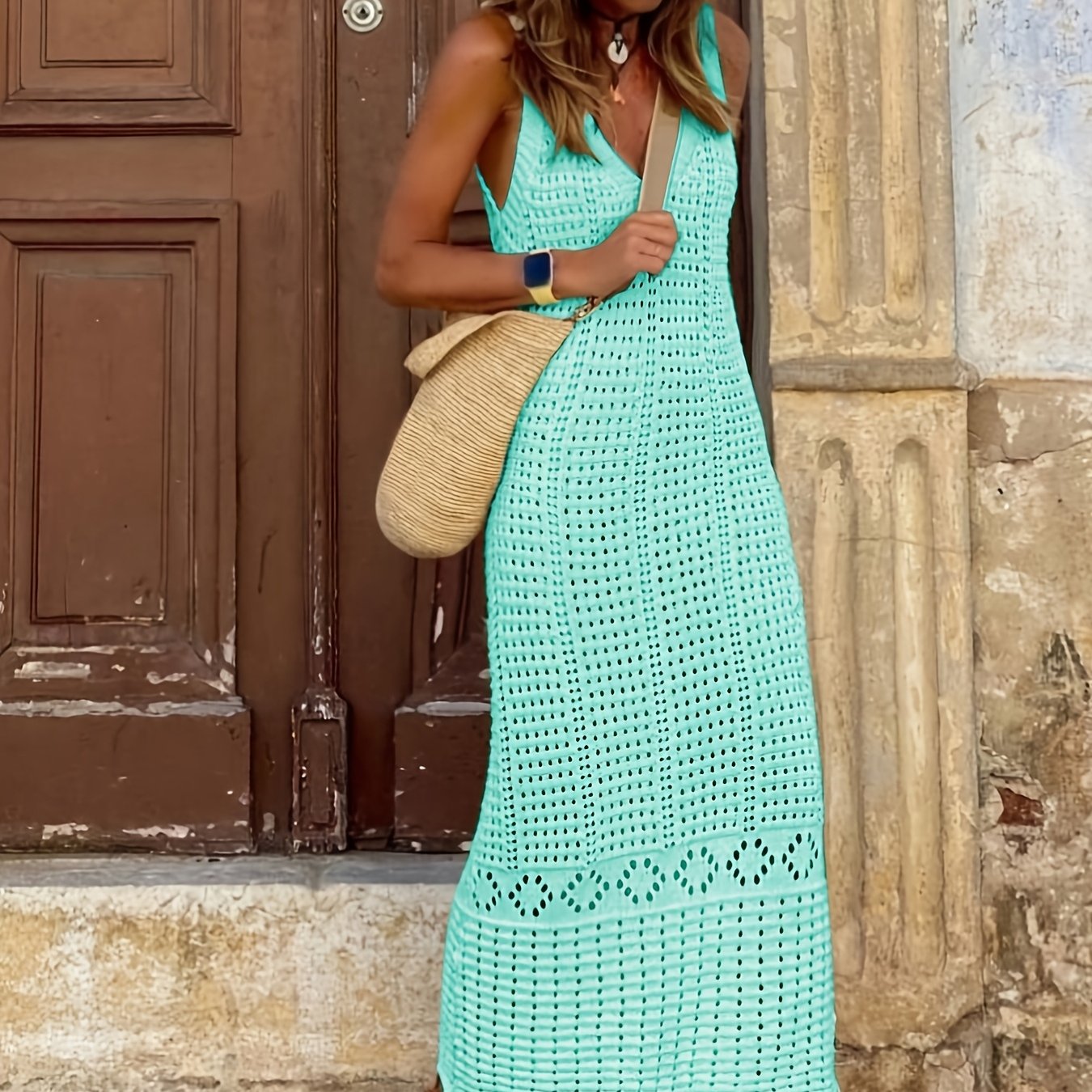Solid Colour Maxi Dress