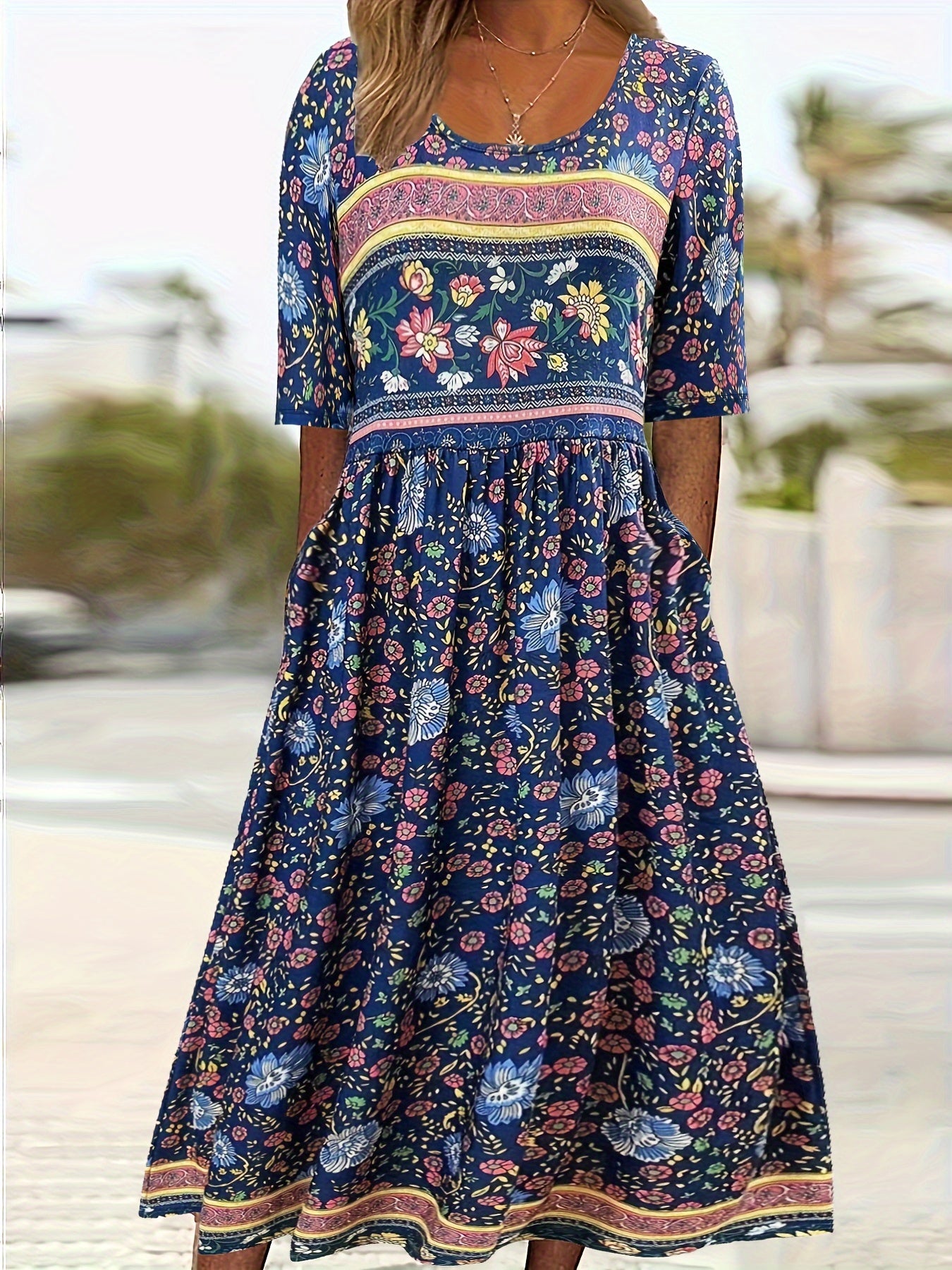 Elarisse™ | Bohemian Floral Pocket Maxi