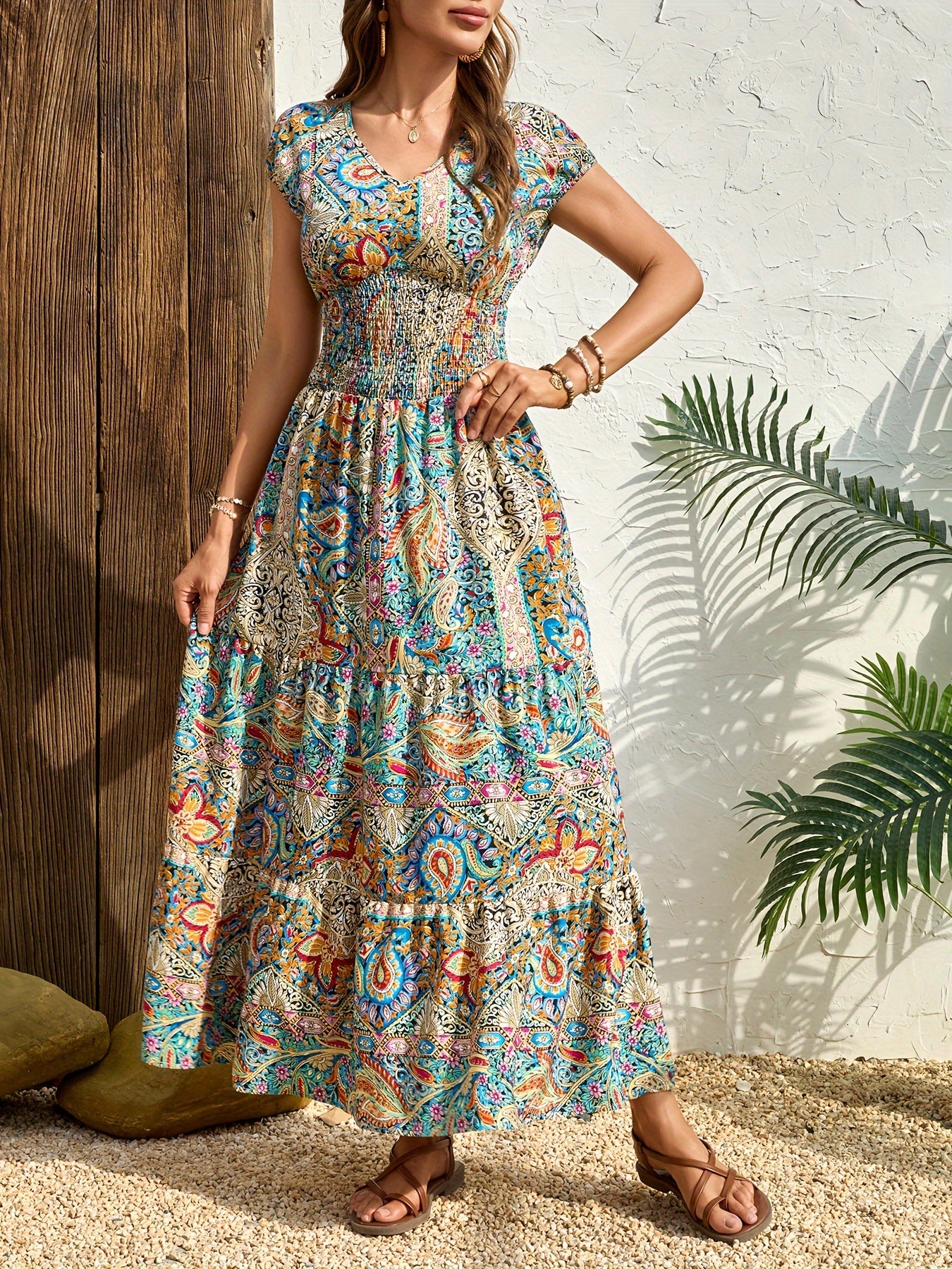Lunaria™ | Bohemian Paisley Summer Maxi Dress