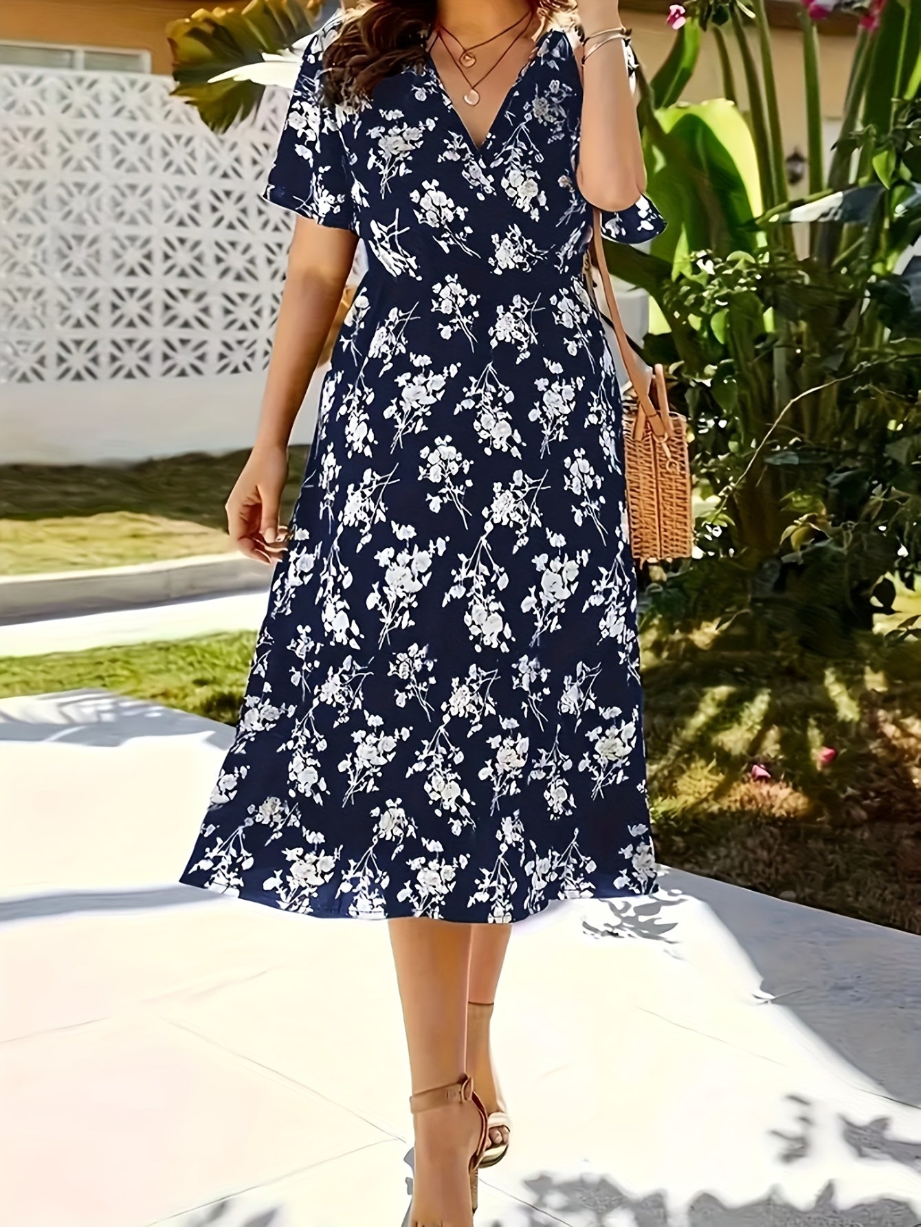Elowen™ | Graceful Floral Wrap Midi