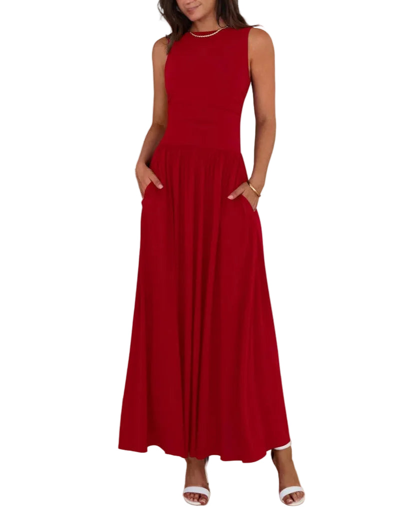 Peony – Ruched High-Waisted Maxi Dress