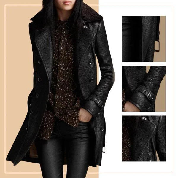 Campbell™ - Elegant 3/4 Leather Coat
