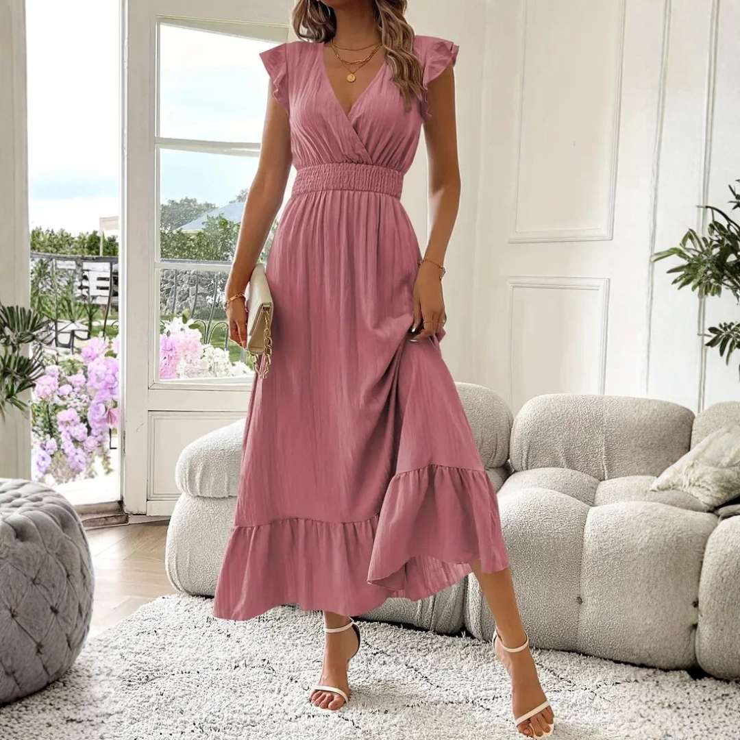 Amelia | Timeless And Flowing V-Neck Maxi Dress