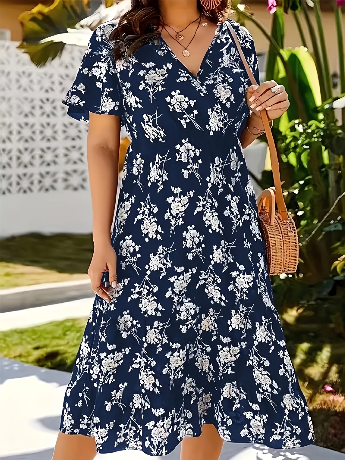 Elowen™ | Graceful Floral Wrap Midi