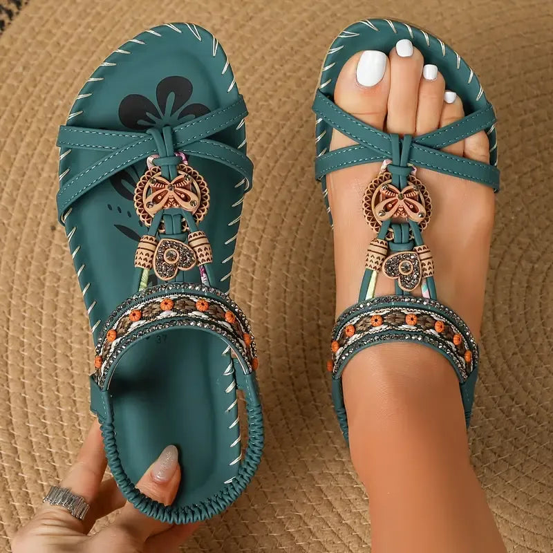 Colella™ - ELEGANT SANDALS WITH FLORAL DETAIL