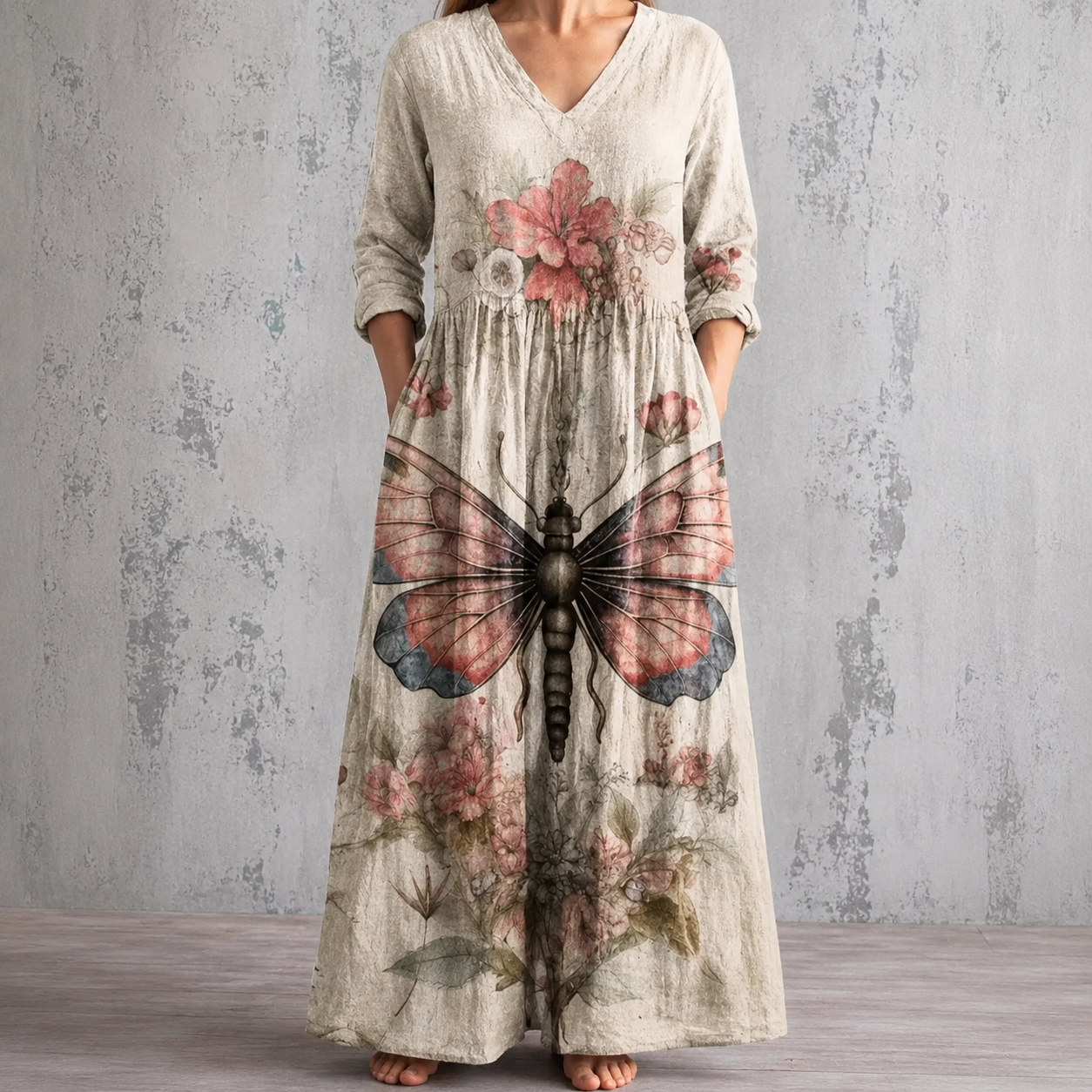 EVELYN™ | FLORAL LINEN SUMMER DRESS