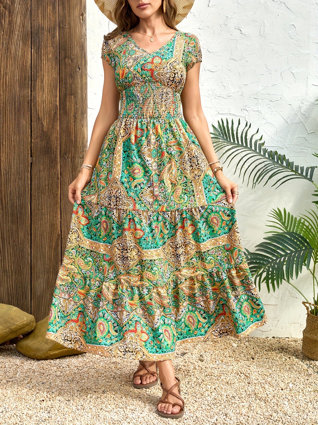 Lunaria™ | Bohemian Paisley Summer Maxi Dress