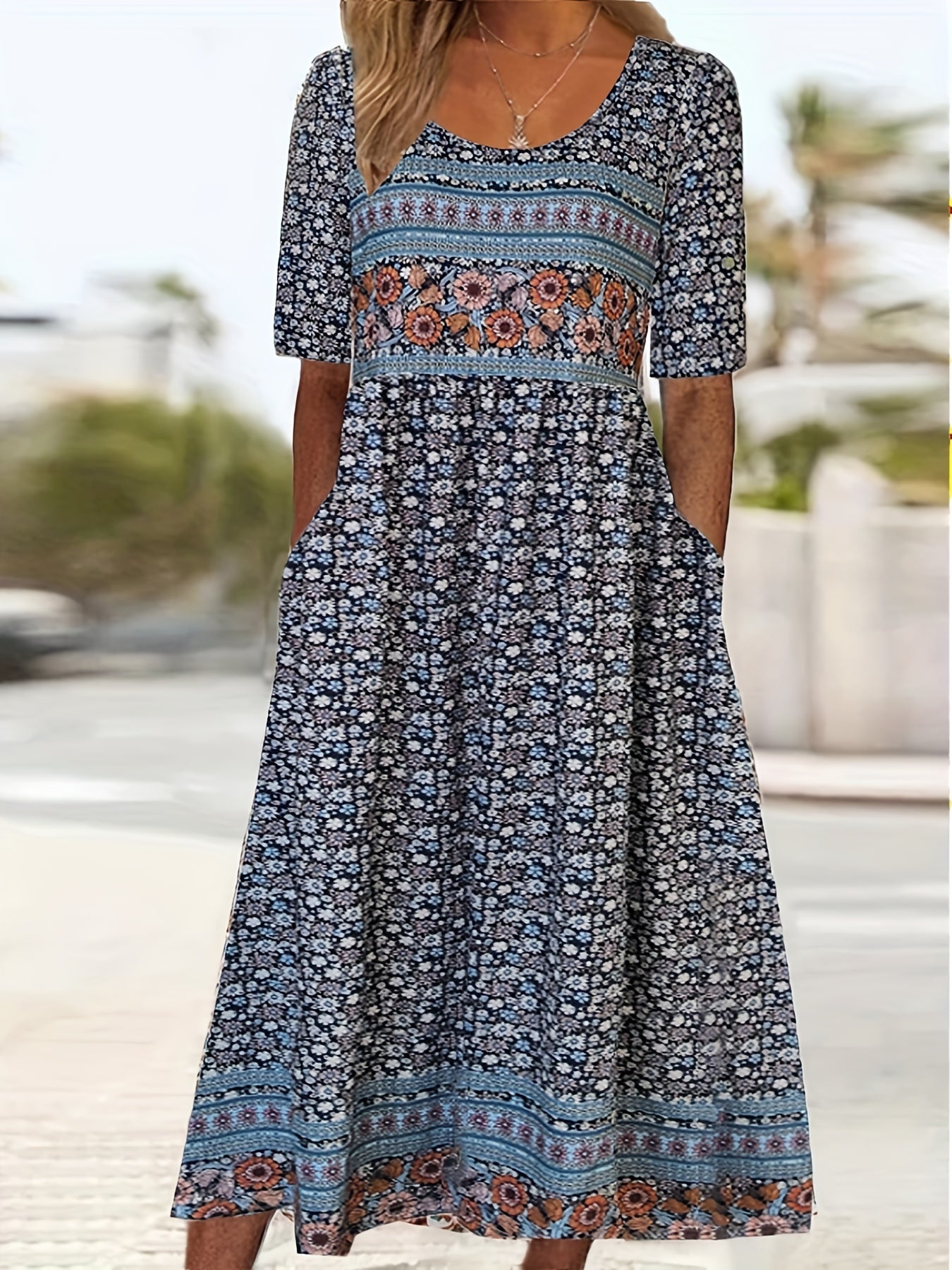 Elarisse™ | Bohemian Floral Pocket Maxi