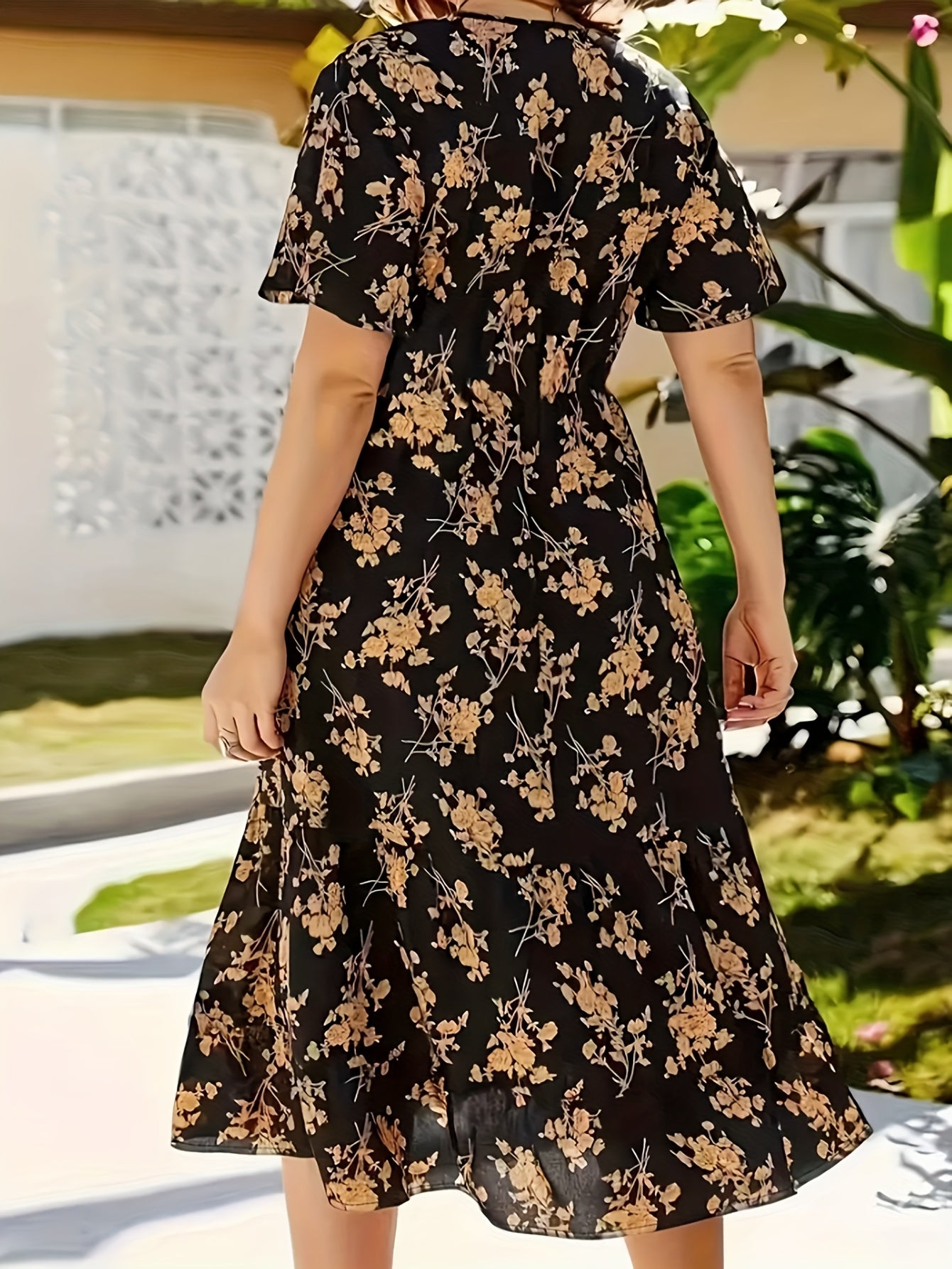 Elowen™ | Graceful Floral Wrap Midi