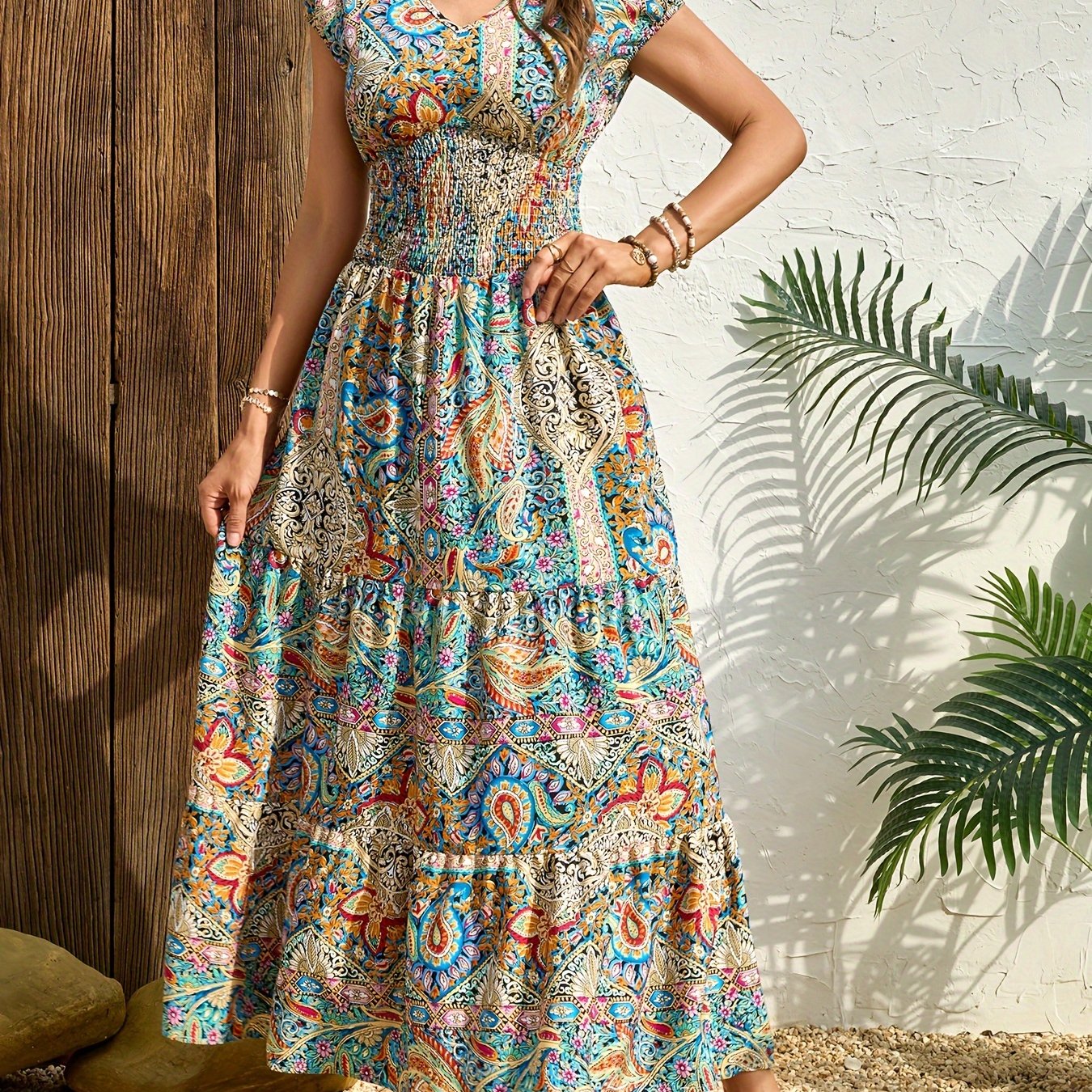 Lunaria™ | Bohemian Paisley Summer Maxi Dress