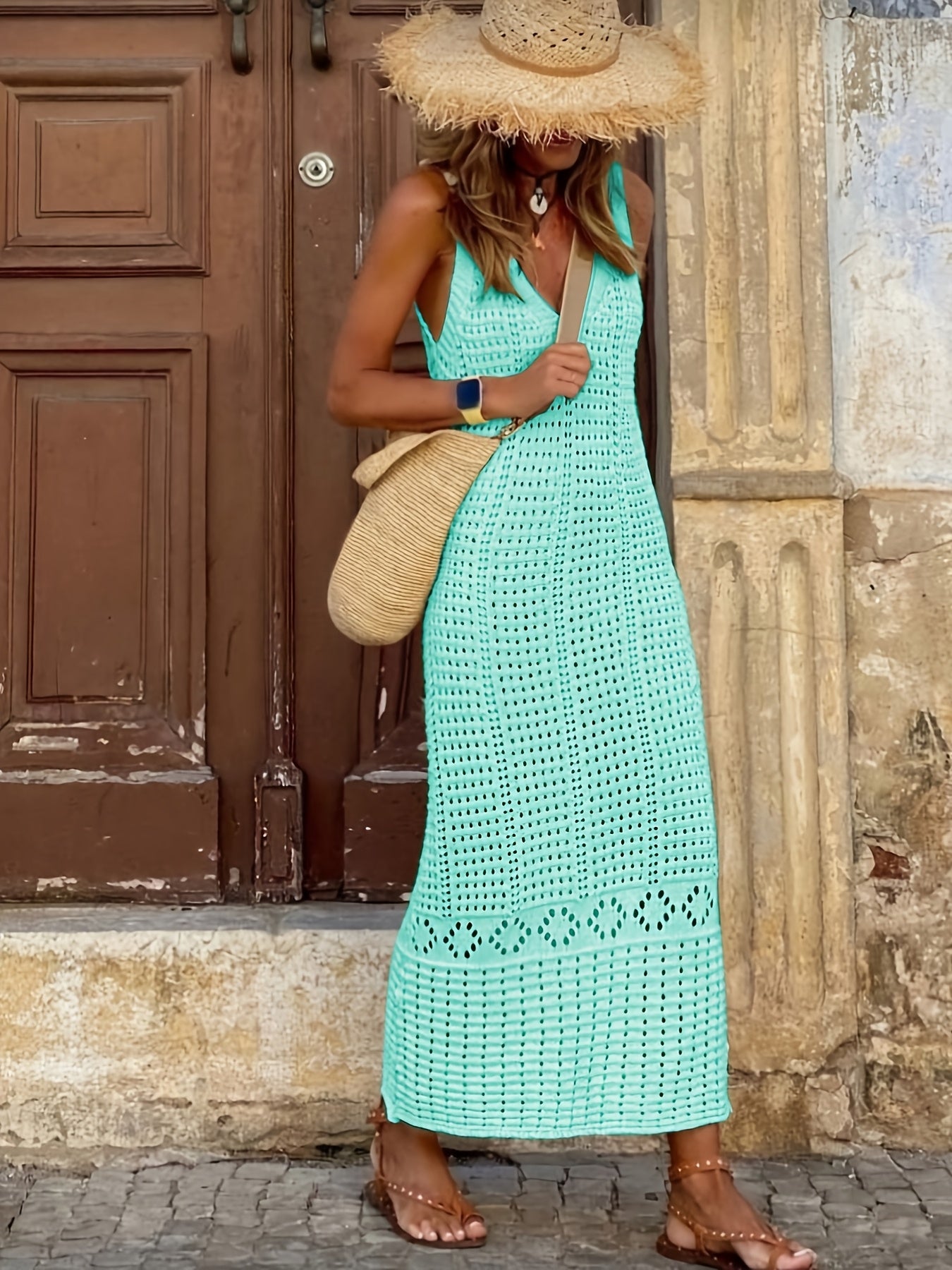 Solid Colour Maxi Dress