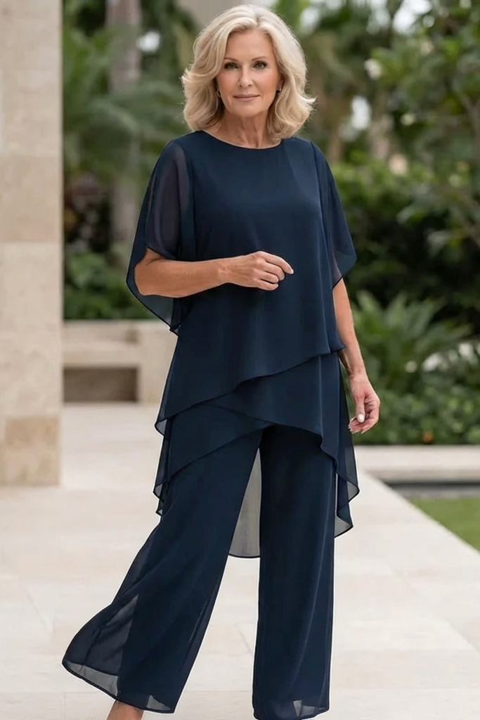 Saskia – Draped Two-Piece Palazzo Set