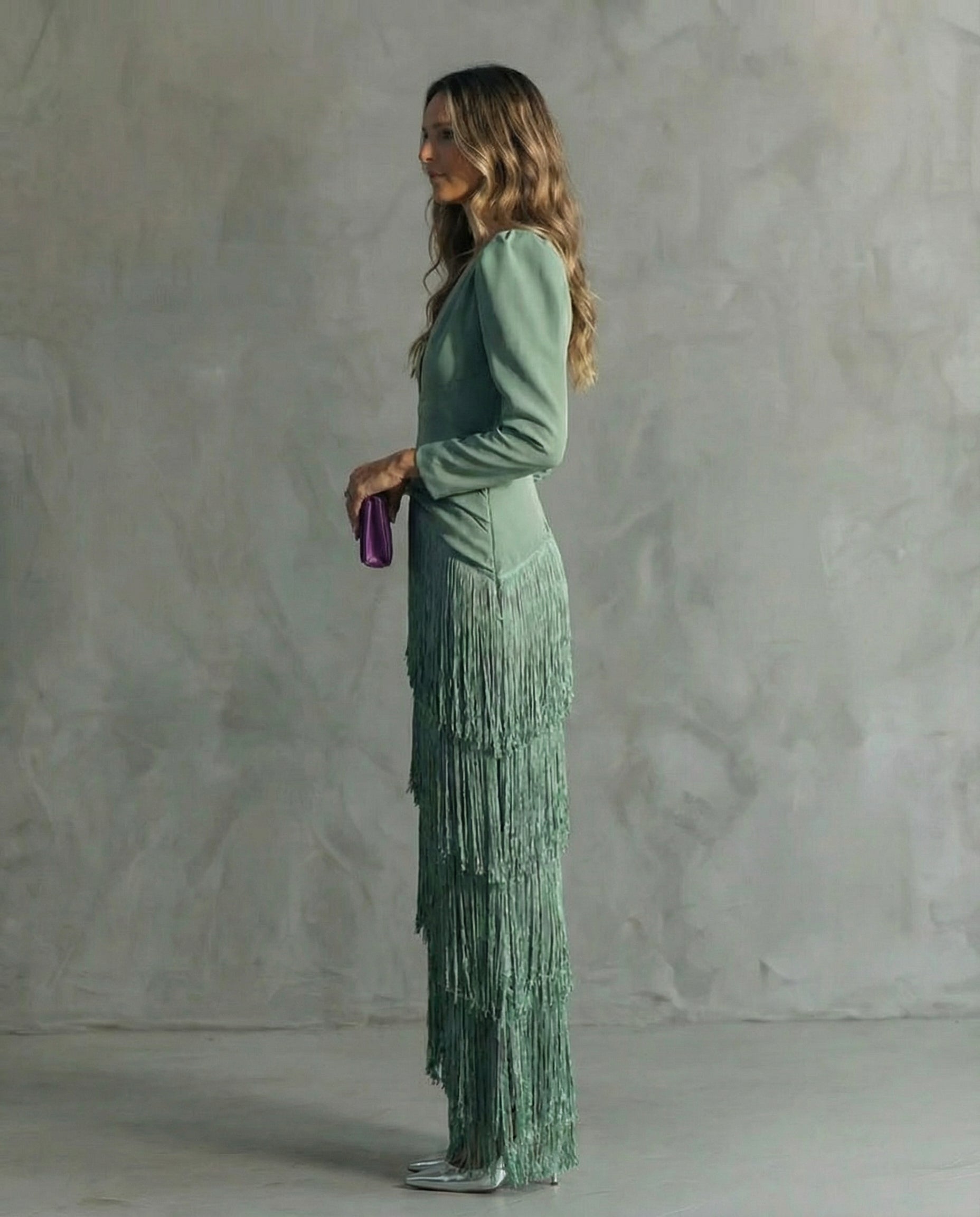 Adeline – Elegant Fringe Sleeve Dress