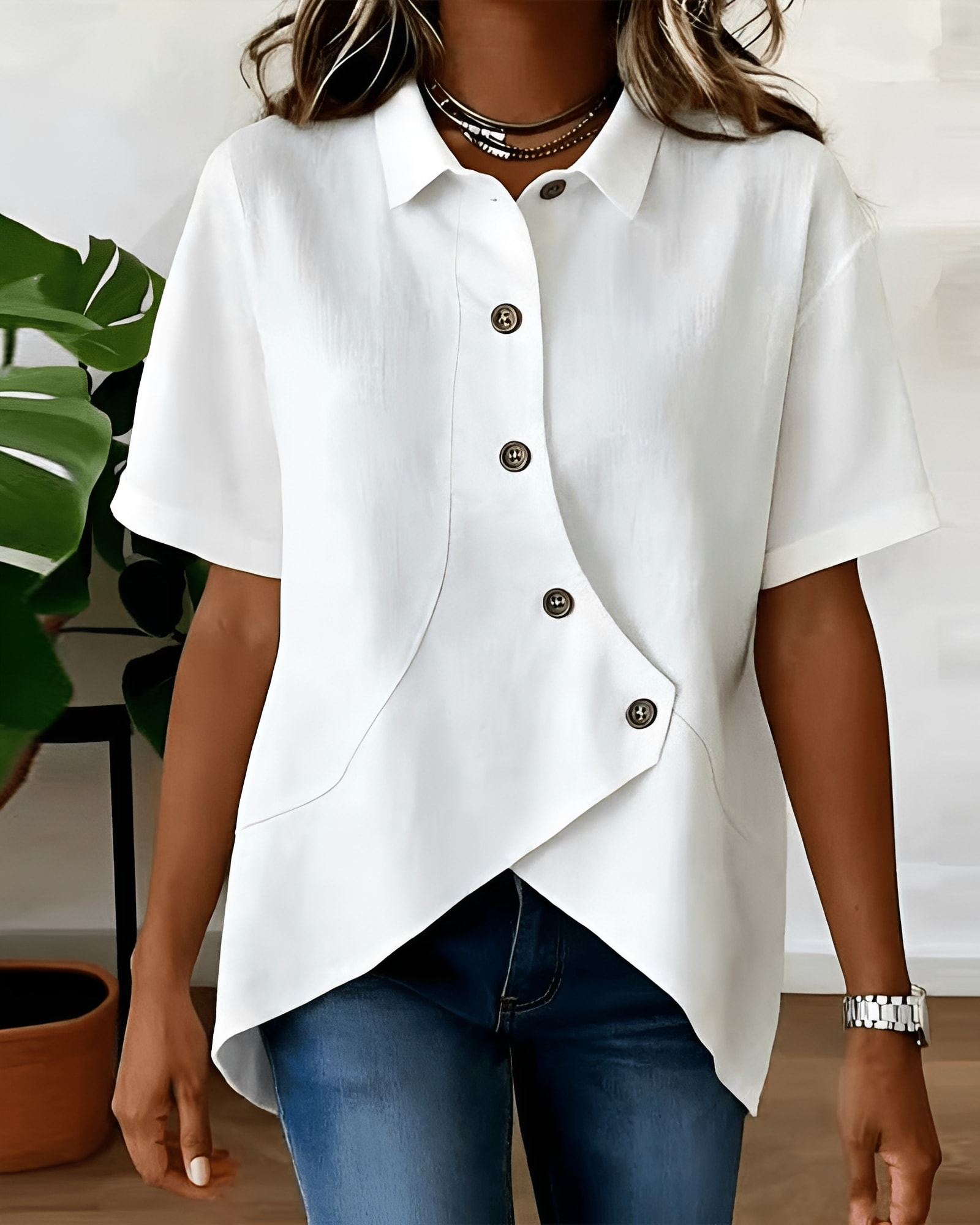 Linen Blend Shirt for Women