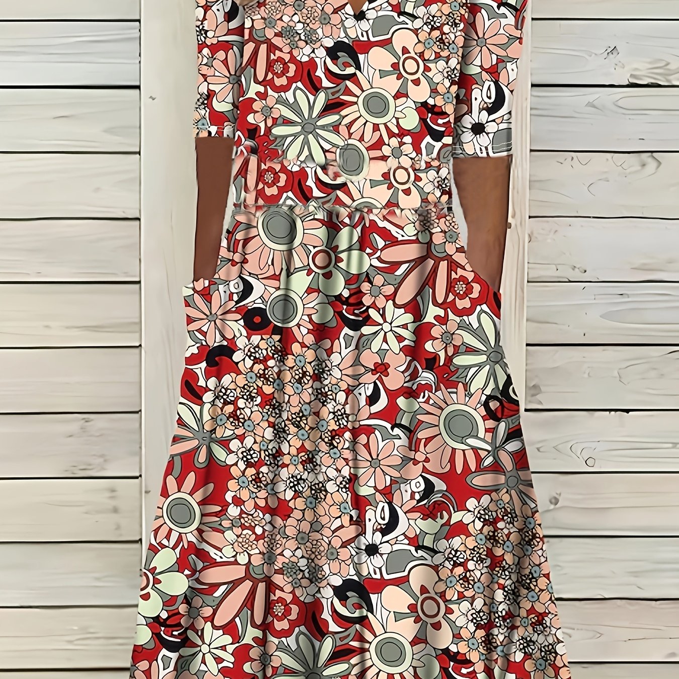 Rosavelle™ | Vintage Floral Pocket Maxi Dress