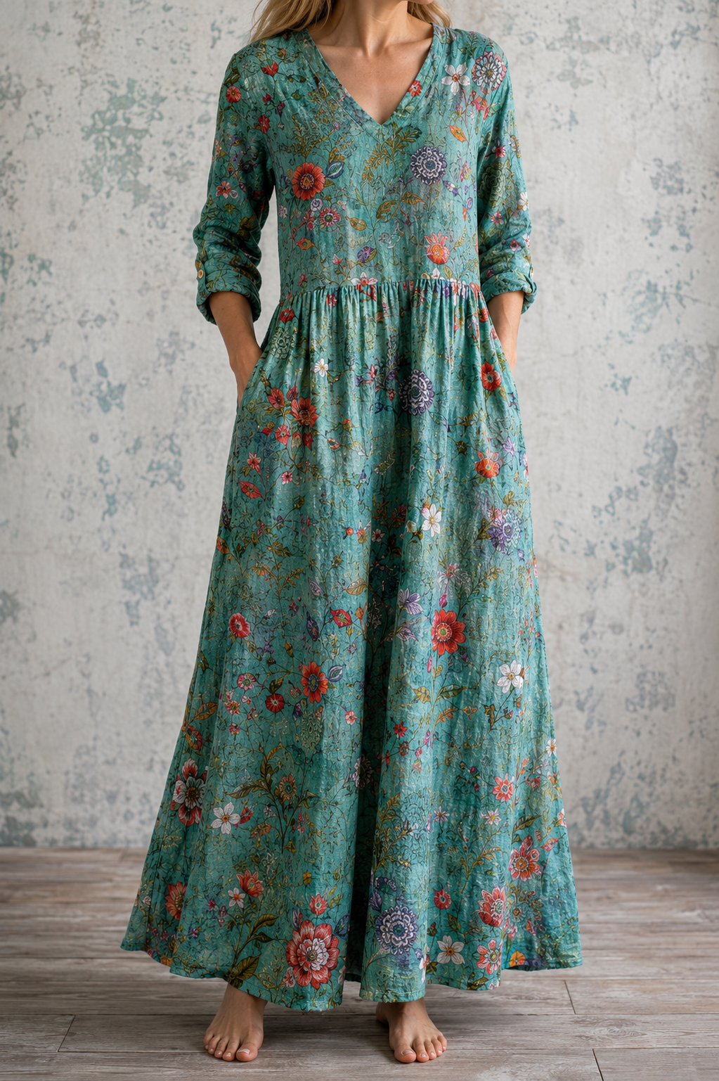 OLIVIA™ | FLORAL LINEN SUMMER DRESS