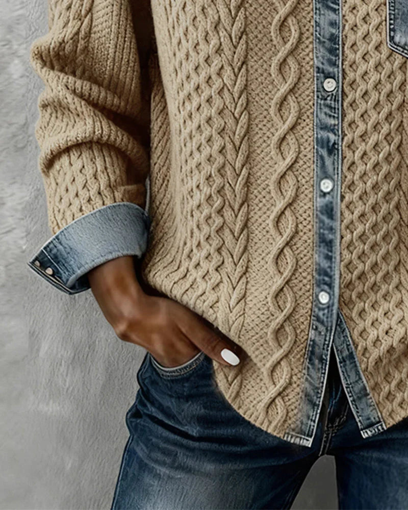Simone™ | Denim Patchwork Shirt