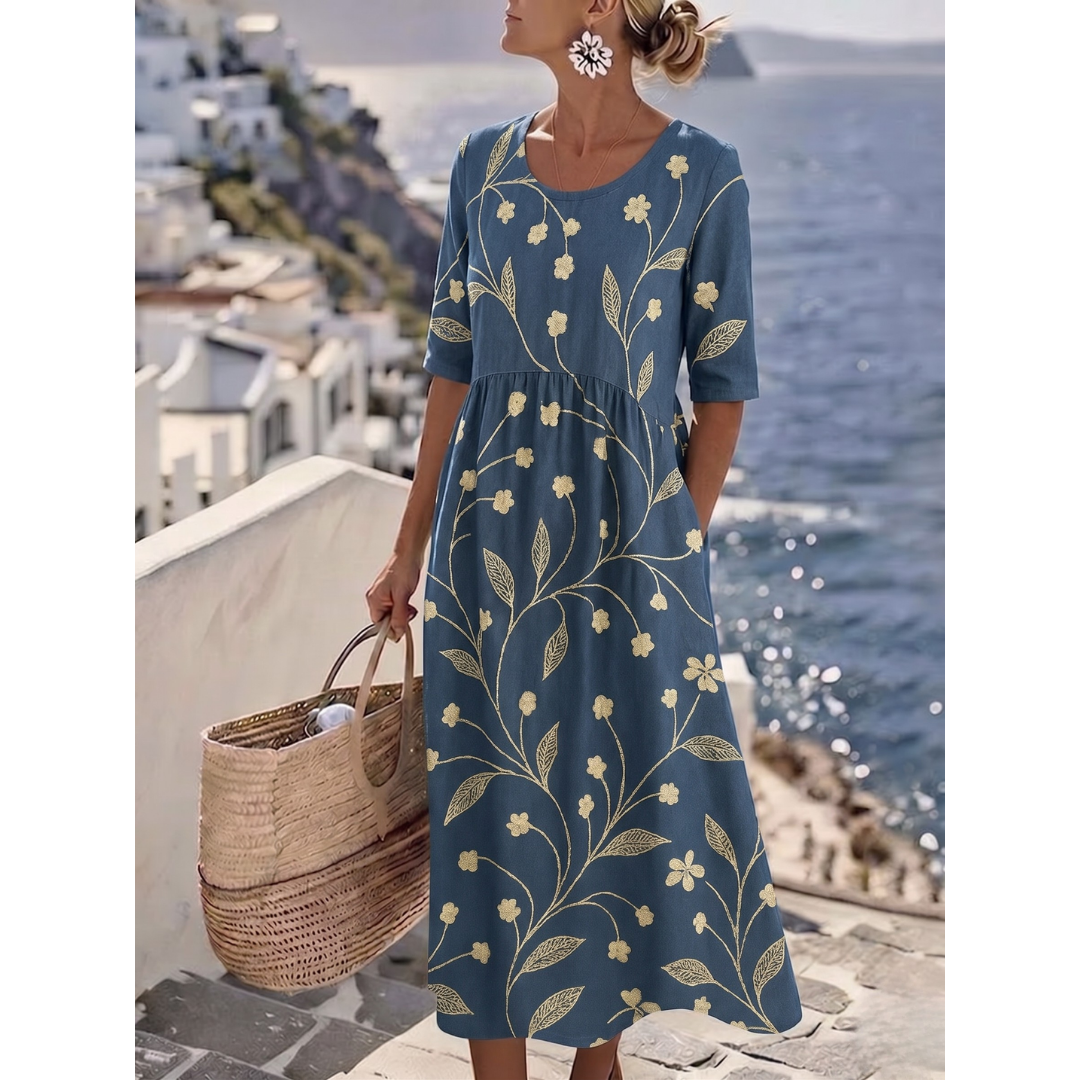 SOPHIA™ - ELEGANT FLORAL SUMMER MIDI DRESS