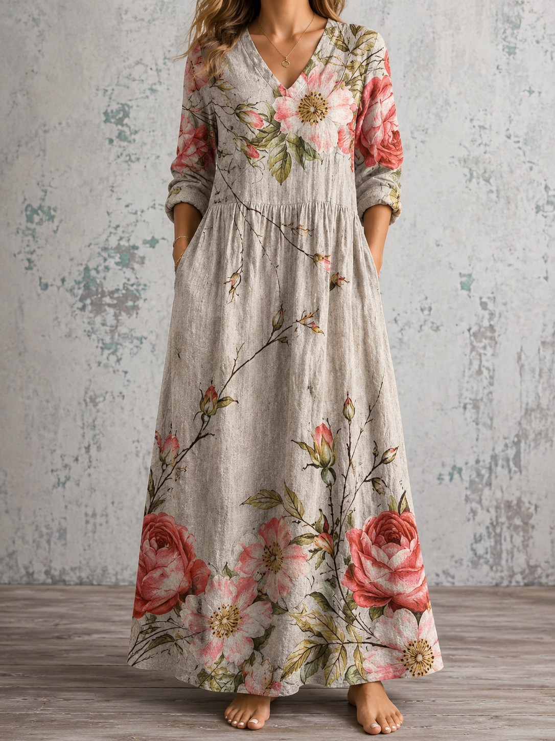 BELLA™ | FLORAL LINEN SUMMER DRESS