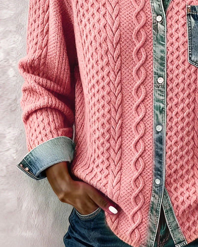Simone™ | Denim Patchwork Shirt