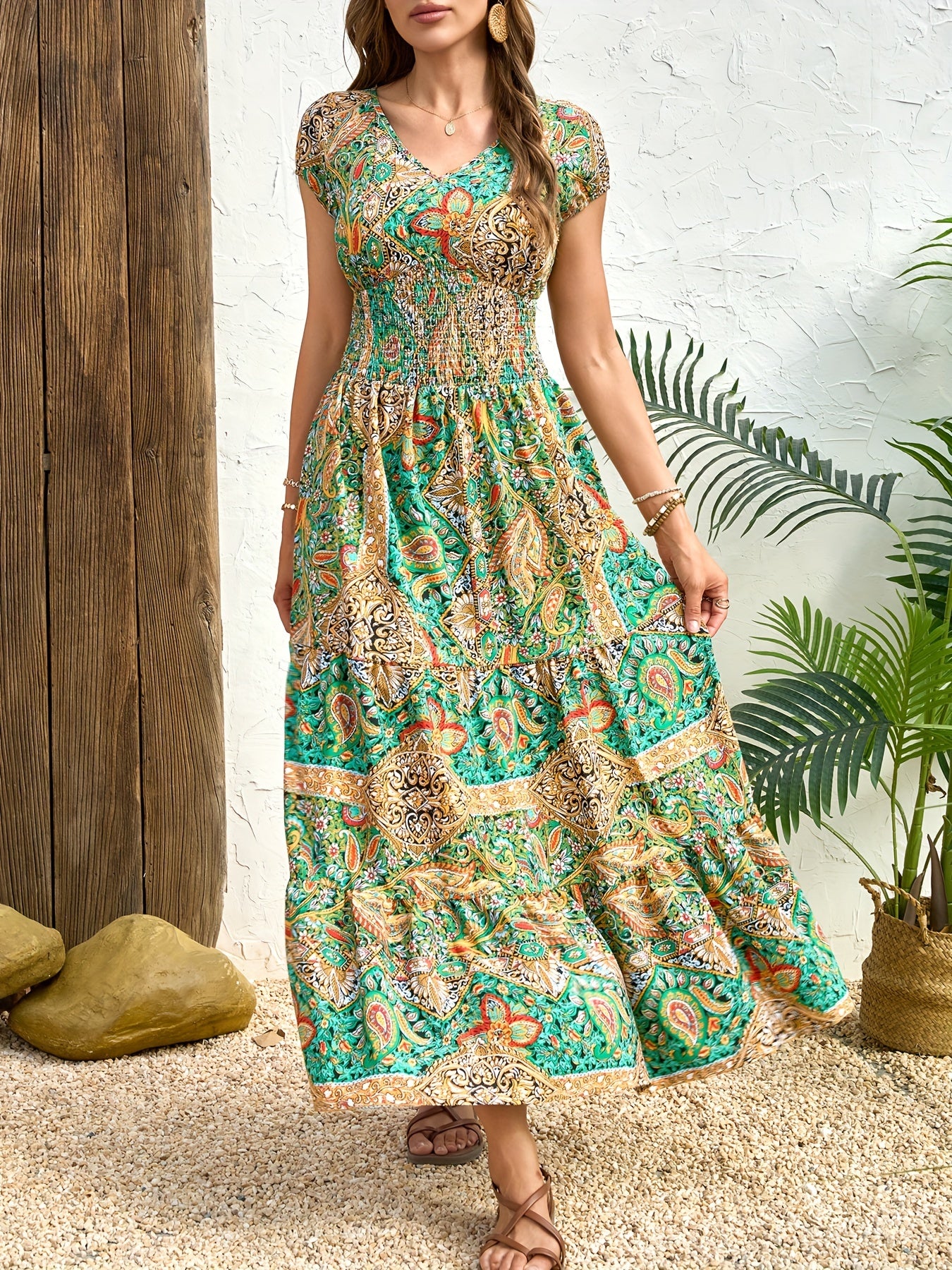 Lunaria™ | Bohemian Paisley Summer Maxi Dress