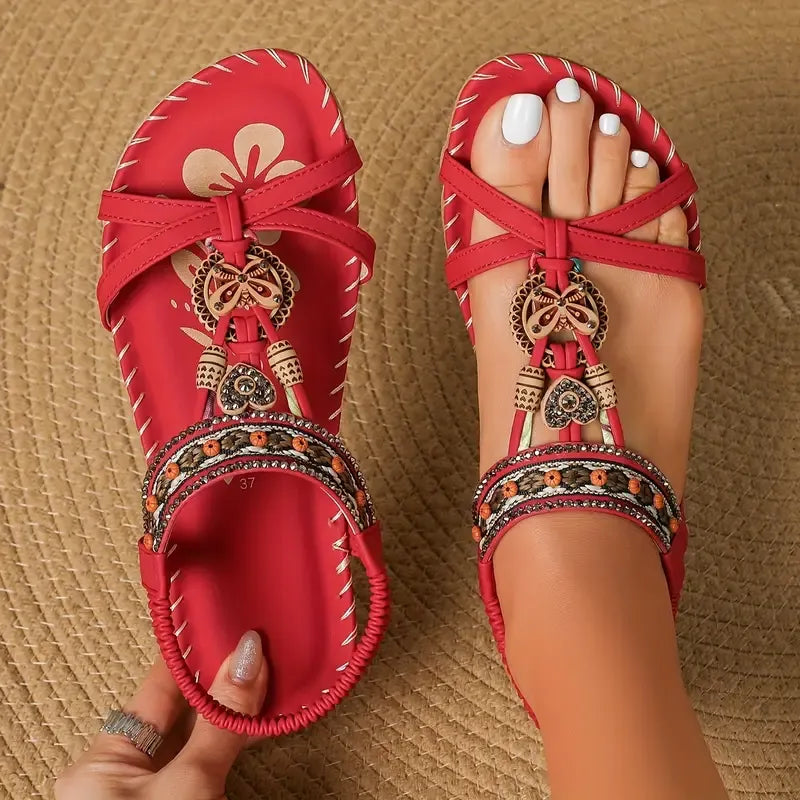 Colella™ - ELEGANT SANDALS WITH FLORAL DETAIL