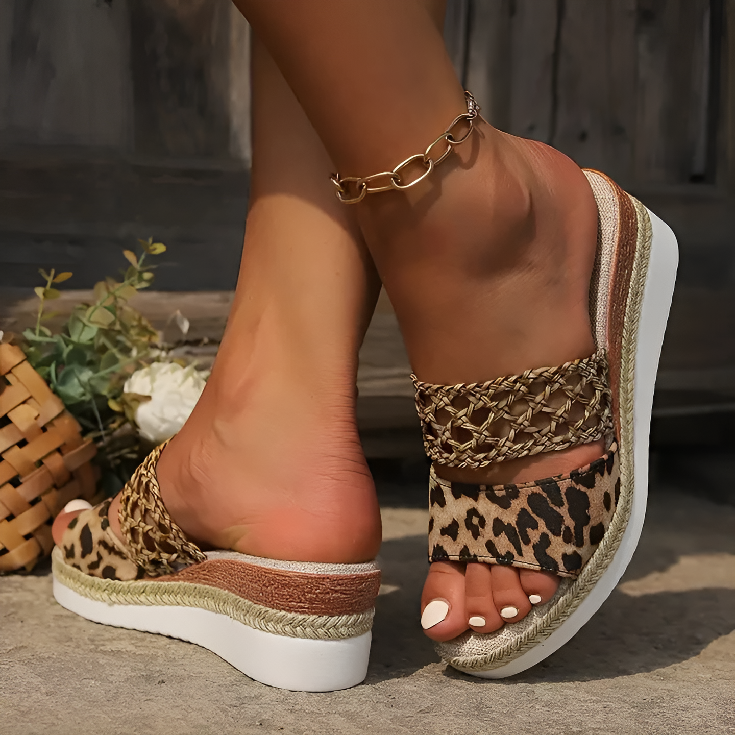 MADDISON | LIGHTWEIGHT LEOPARD PRINT SANDALS
