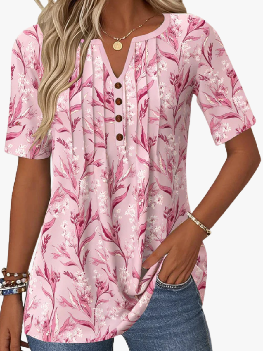 Chic Relaxed Fit V Neck Blouse for Women