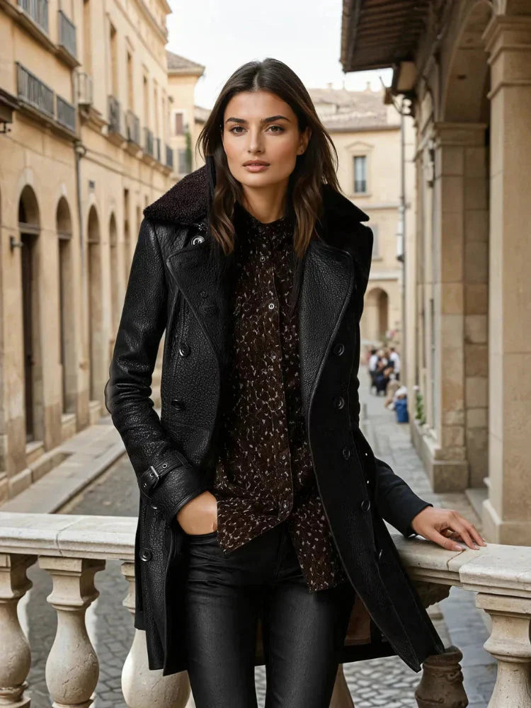 Campbell™ - Elegant 3/4 Leather Coat