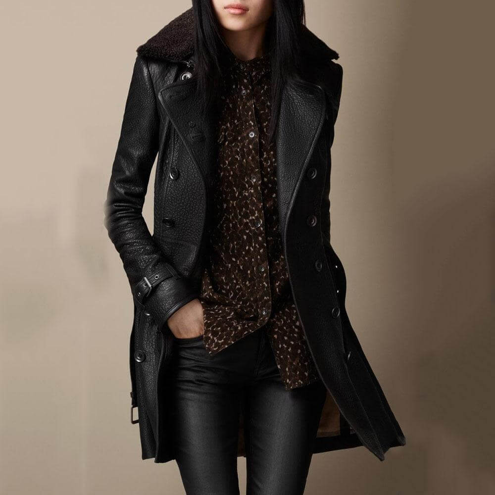 Campbell™ - Elegant 3/4 Leather Coat