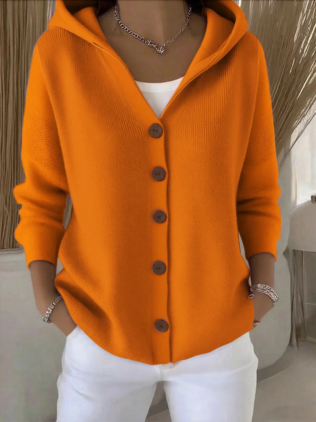 Zoé | Soft Hooded Knit Cardigan