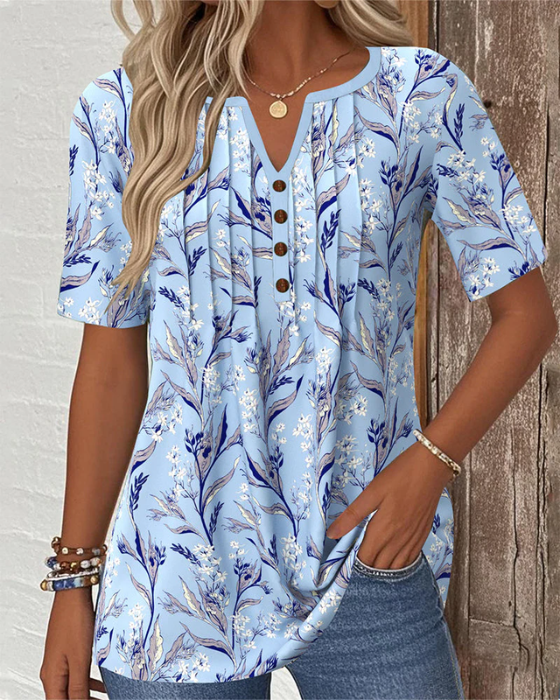Chic Relaxed Fit V Neck Blouse for Women
