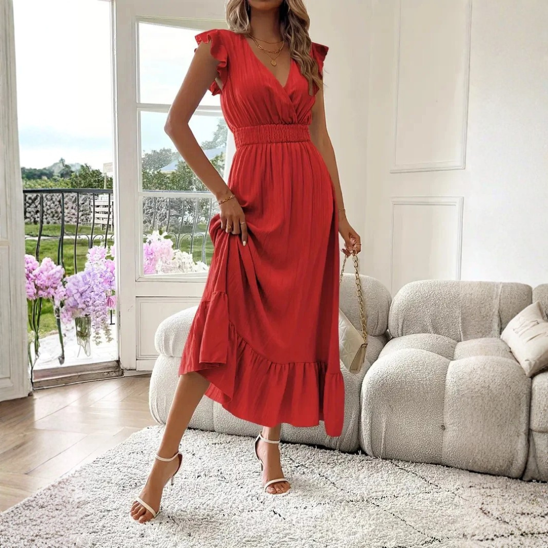 Amelia | Timeless And Flowing V-Neck Maxi Dress
