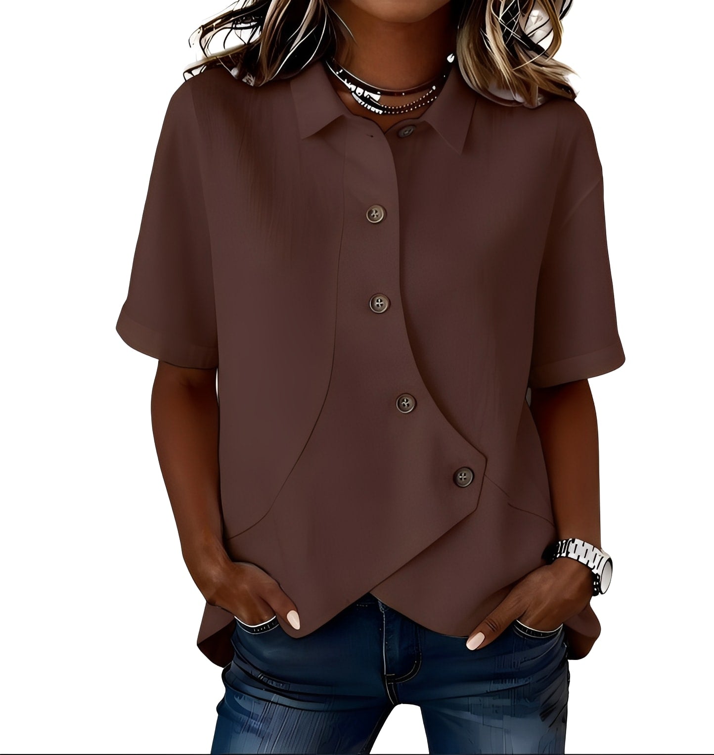 Linen Blend Shirt for Women