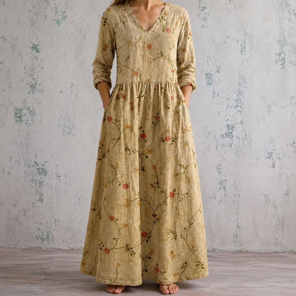 ERICA™ | FLORAL LINEN SUMMER DRESS