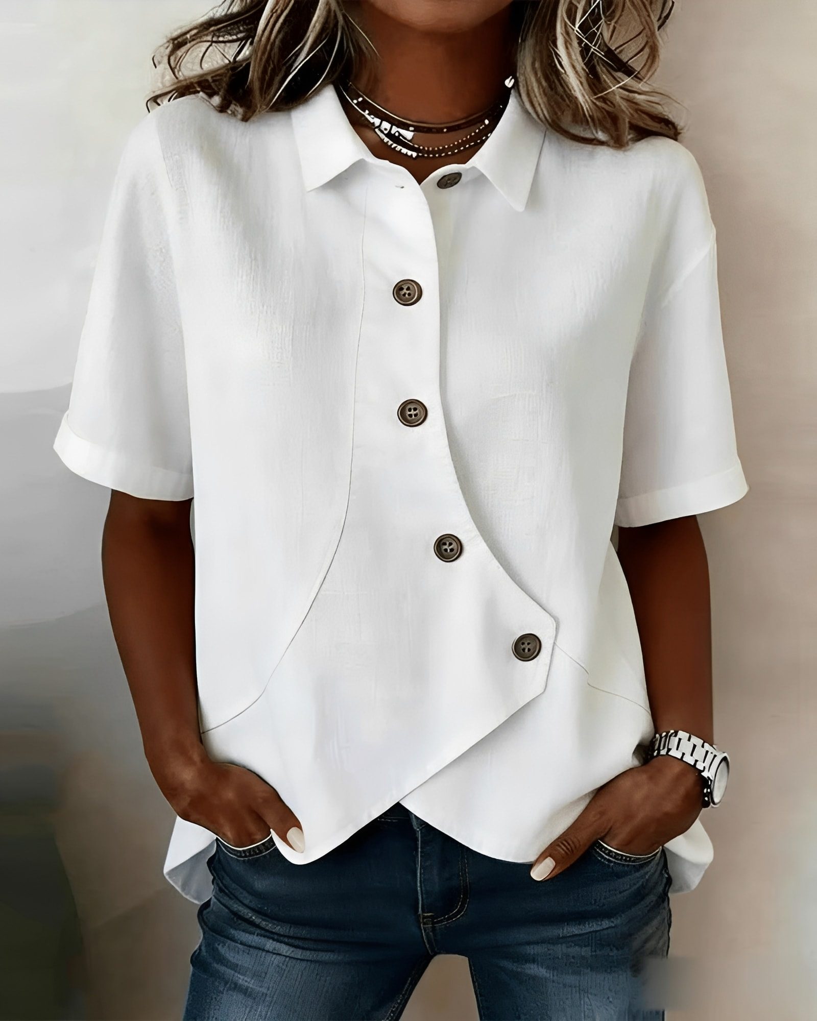 Linen Blend Shirt for Women
