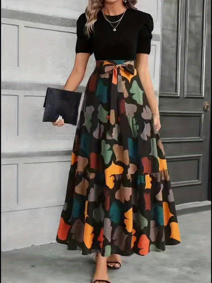 Valerique™ | Elegant Botanical Maxi Dress