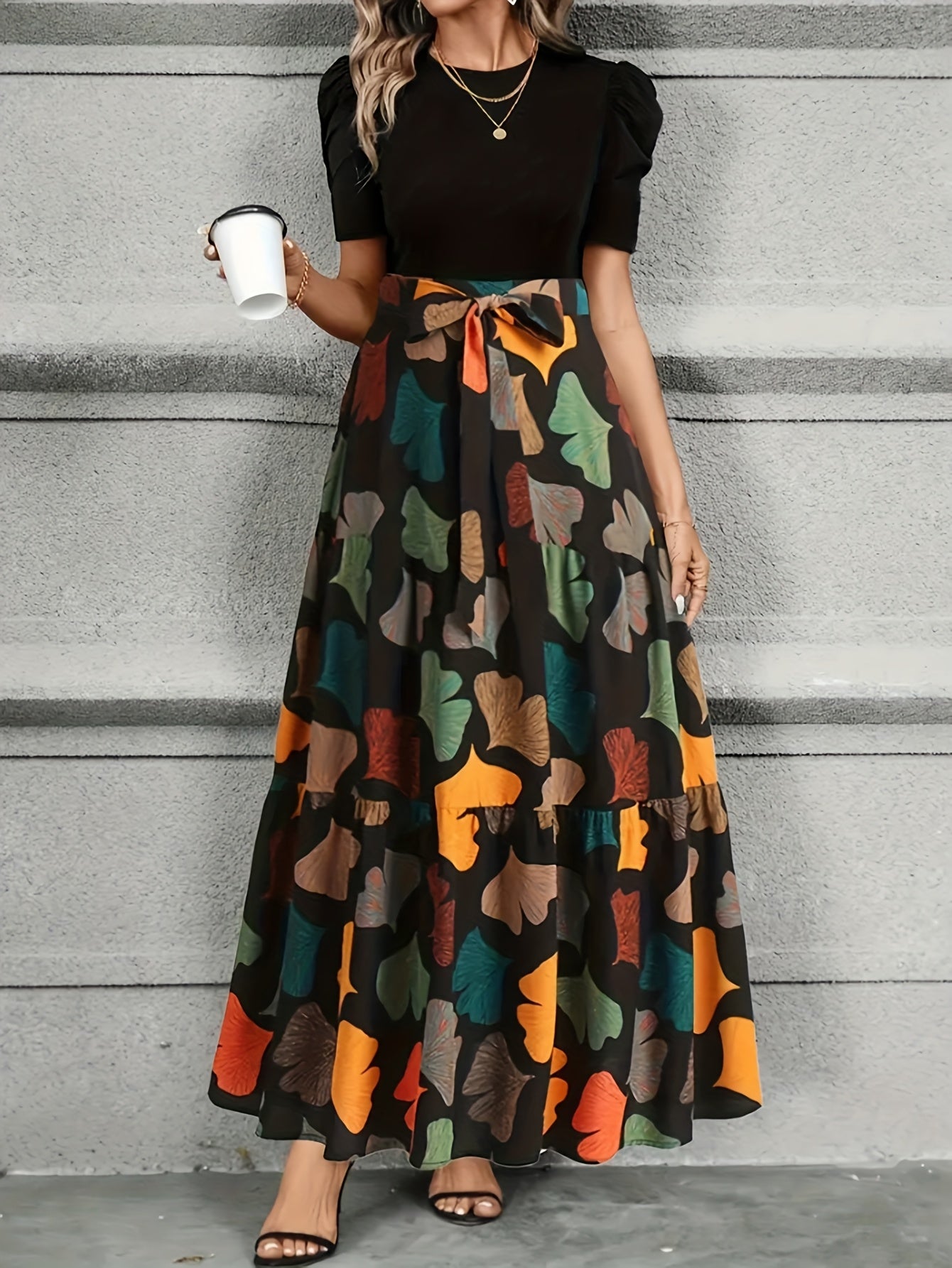 Valerique™ | Elegant Botanical Maxi Dress