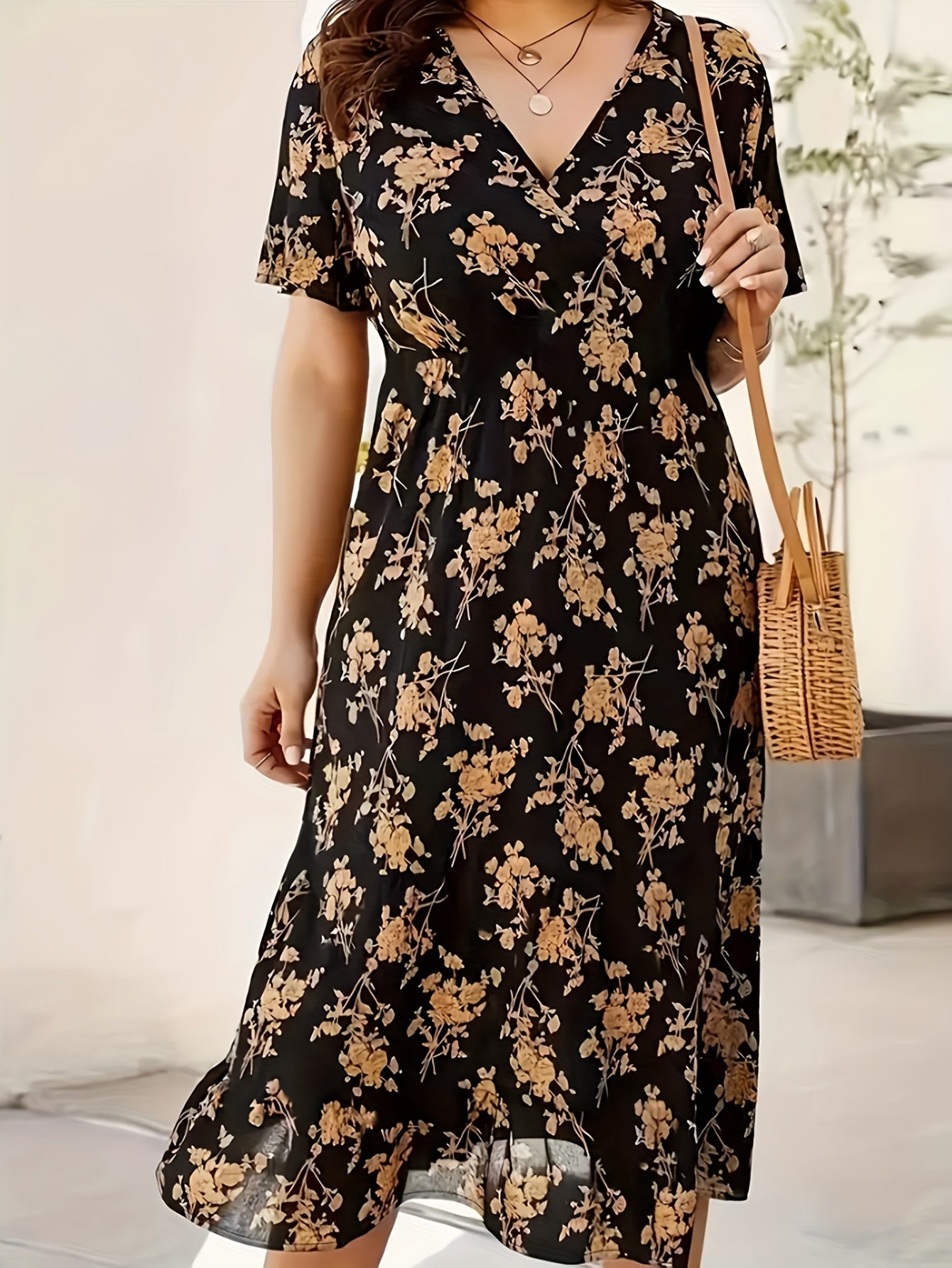 Elowen™ | Graceful Floral Wrap Midi