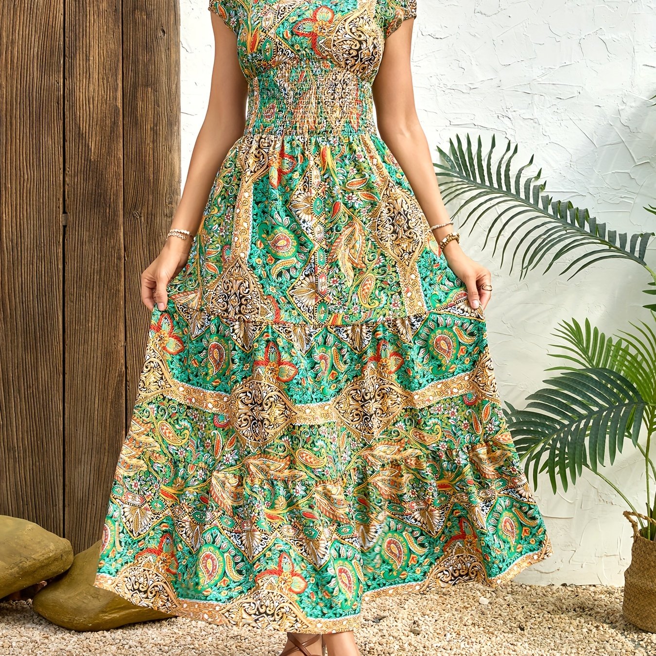 Lunaria™ | Bohemian Paisley Summer Maxi Dress